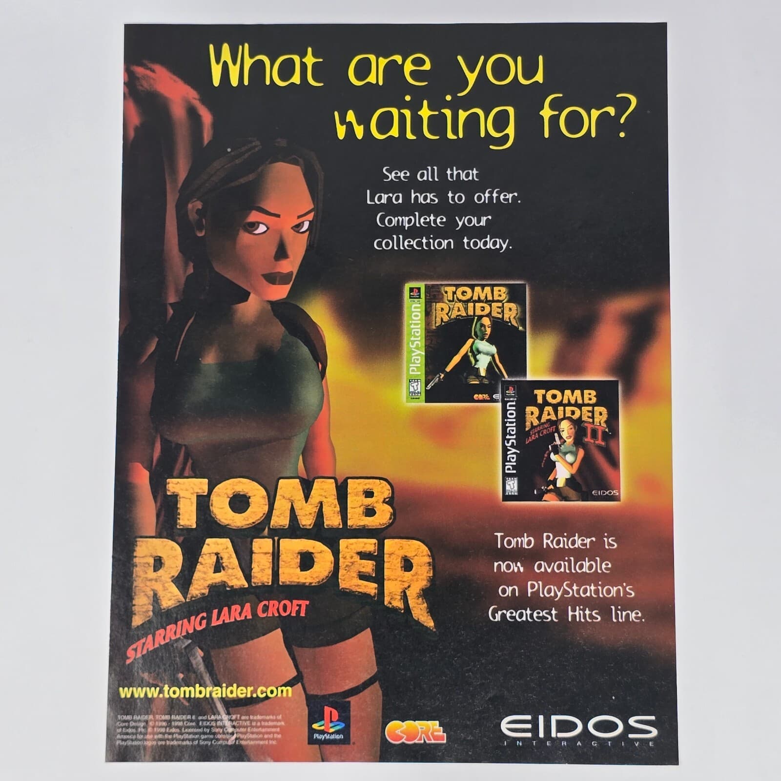 Tomb Raider II 2 Sony PlayStation PS1 What Are You Print Ad/Poster Promo Art