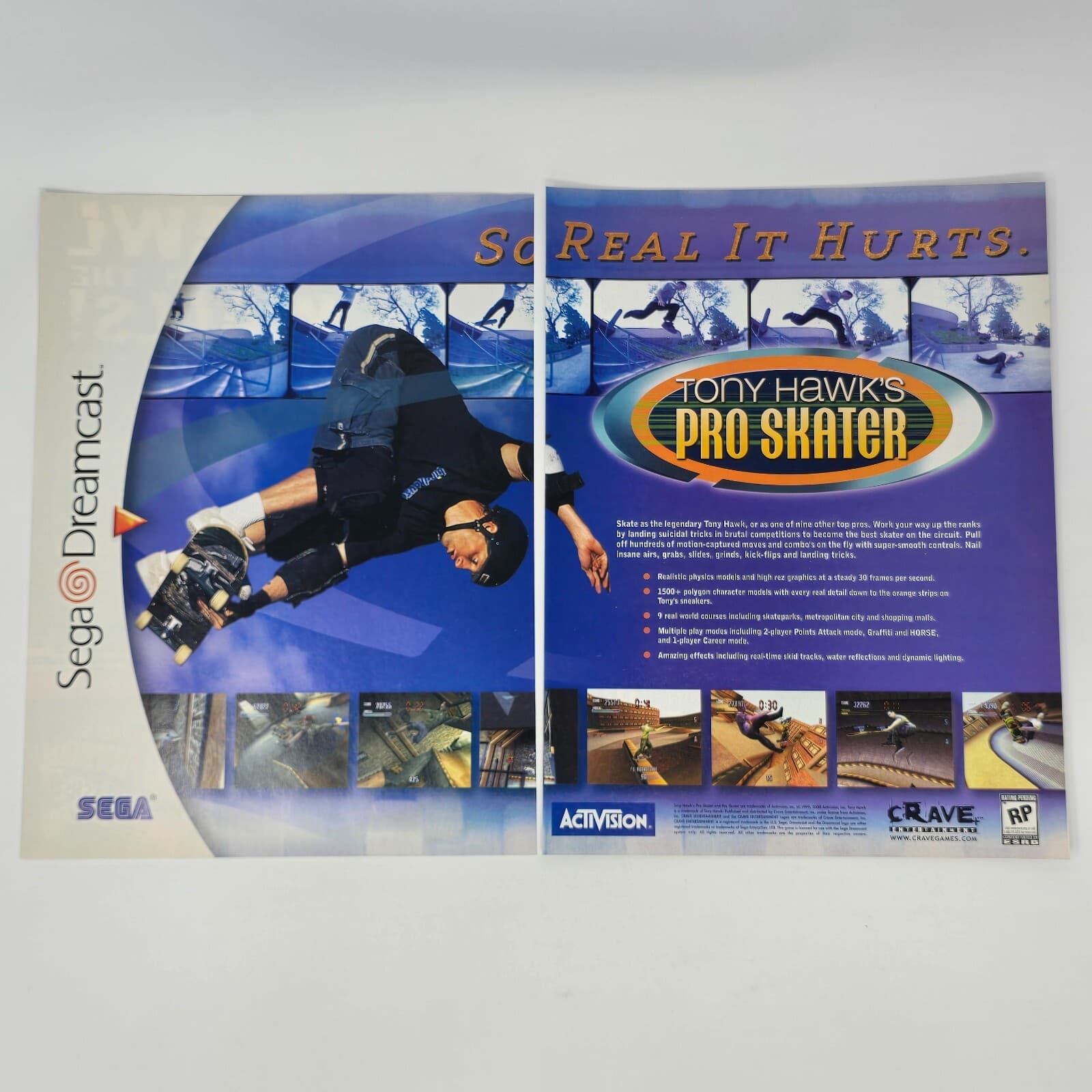 Tony Hawk's Pro Skater Sega Dreamcast So Real Print Ad/Poster Promo Art