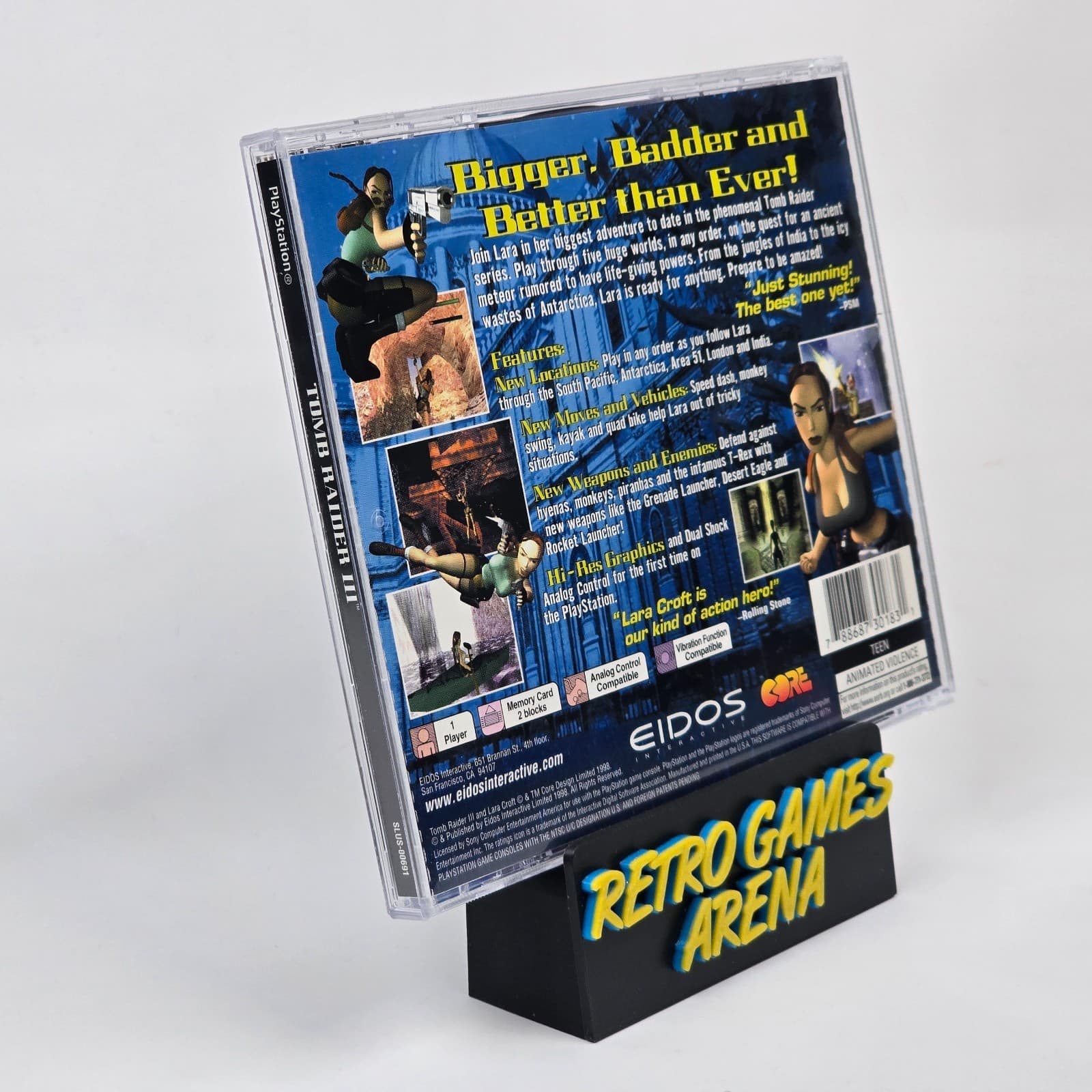 💿REFURBISHED Tomb Raider III 3 (PlayStation 1 PS1) Black Label CIB COMPLETE💿 - Thumbnail 4
