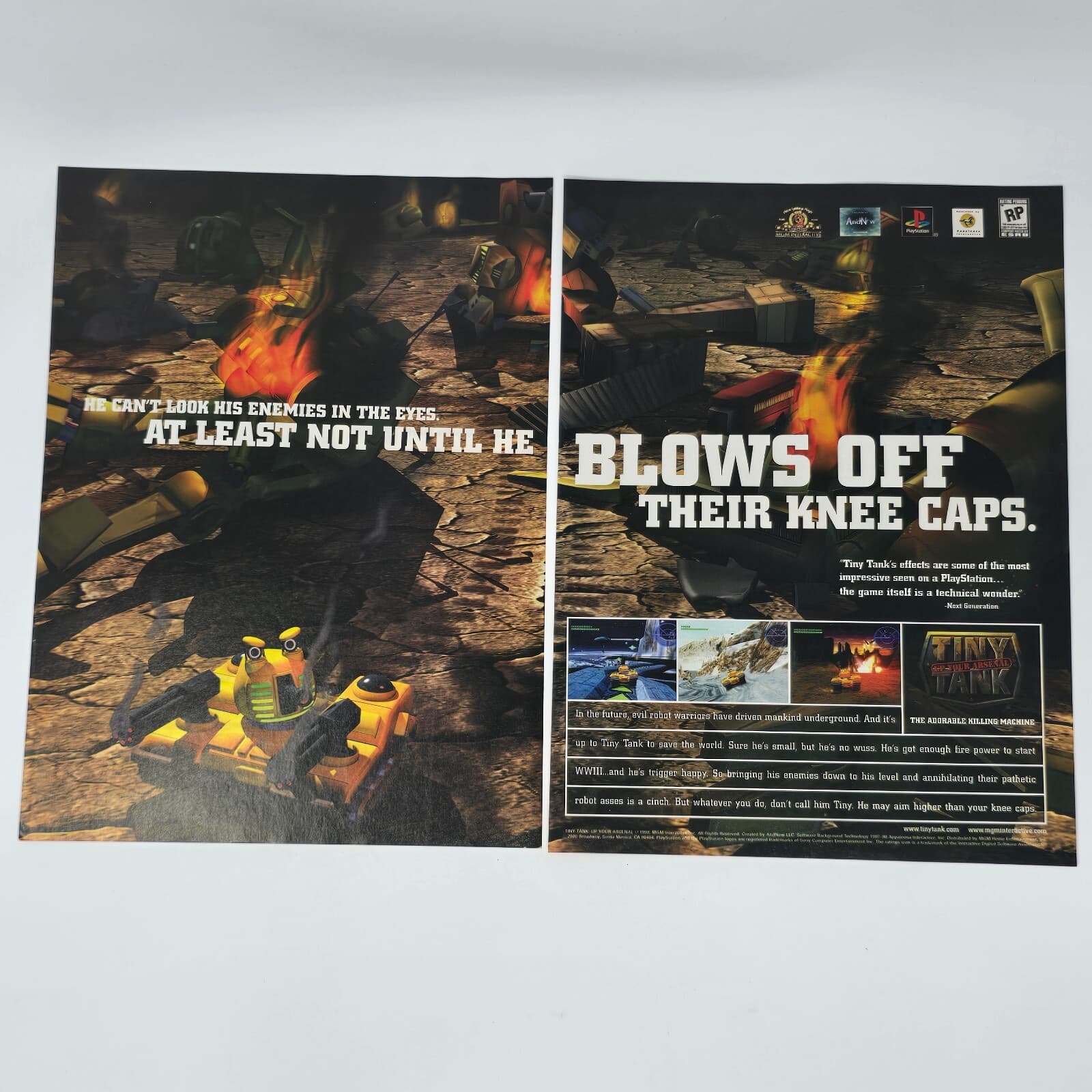 Tiny Tank Up Your Arsenal PlayStation PS1 Blows Off Print Ad/Poster Promo Art