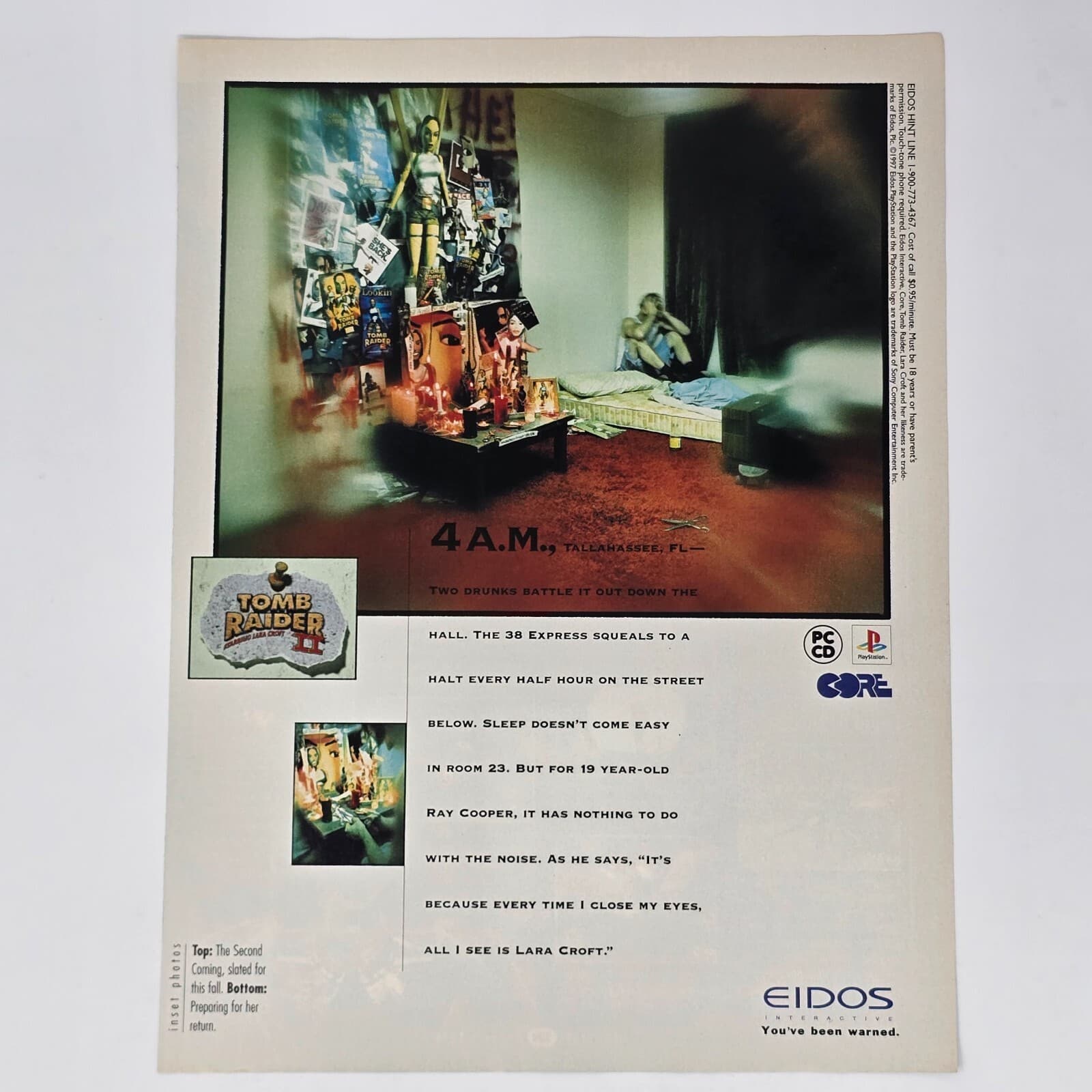 Tomb Raider II 2 PlayStation PS1 PC 4am Print Ad/Poster Promo Art