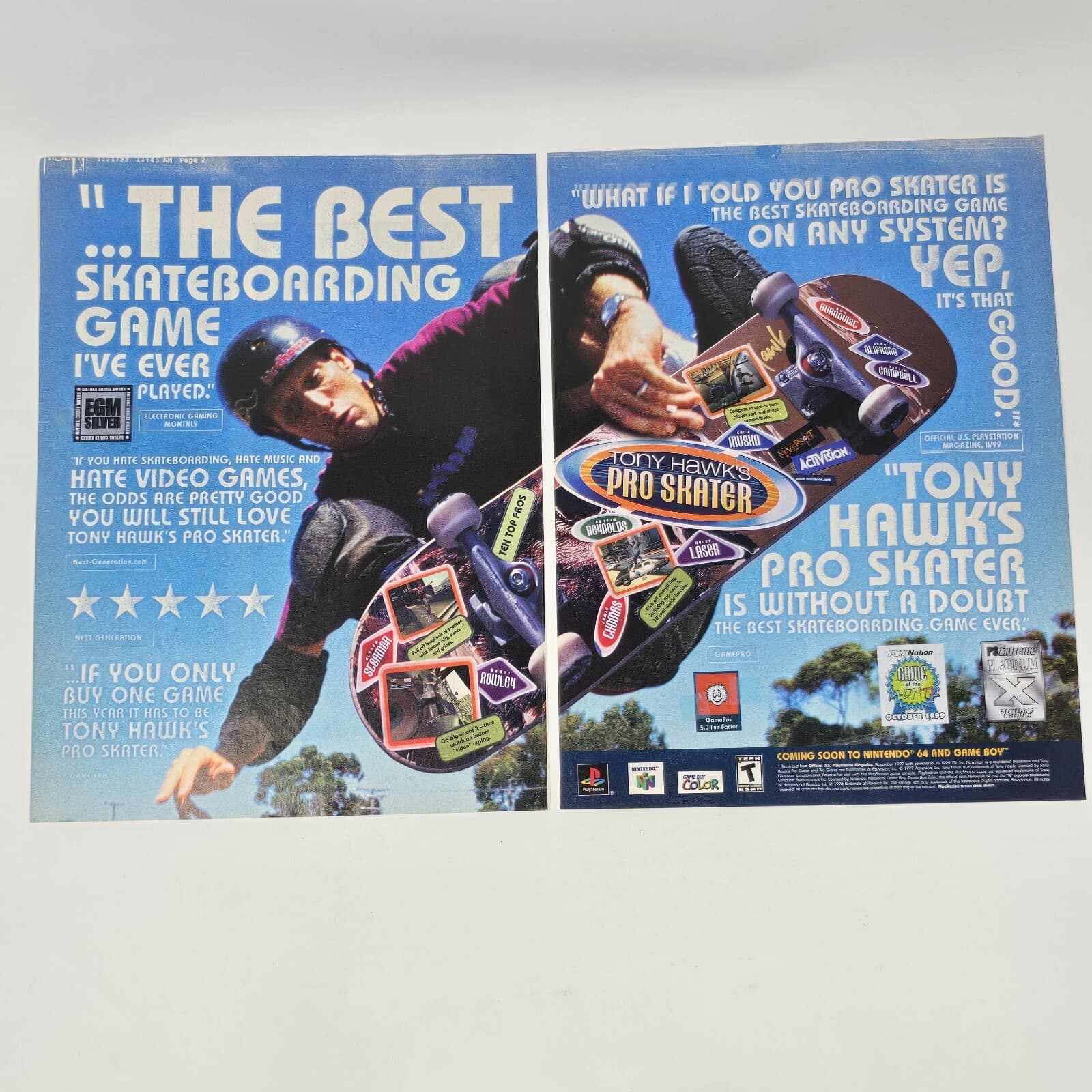 Tony Hawk's Pro Skater PS1 N64 GameBoy Color The Best Print Ad/Poster Promo Art