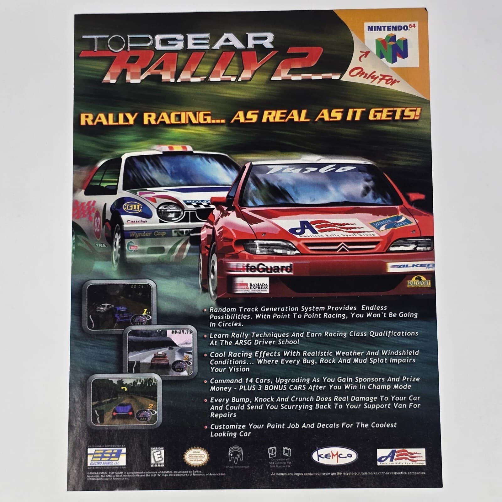 Top Gear Rally 2 Nintendo 64 N64 As Real As It Gets Print Ad/Poster Promo Art
