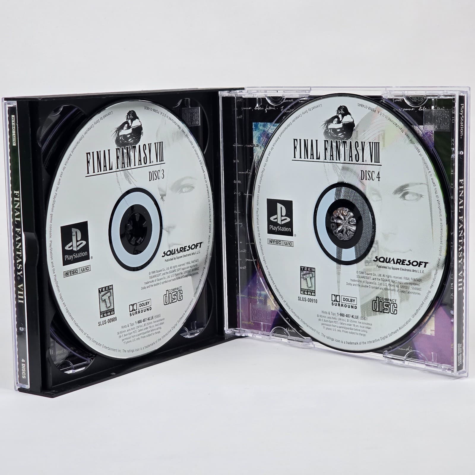 Final Fantasy VIII 8 (PlayStation 1 PS1) Black Label Case & Discs - Thumbnail 3