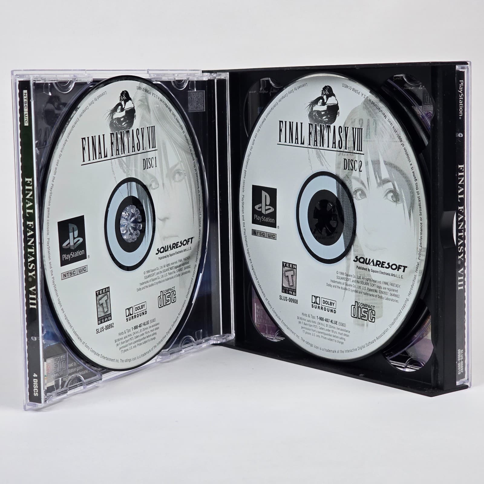 Final Fantasy VIII 8 (PlayStation 1 PS1) Black Label Case & Discs - Thumbnail 2