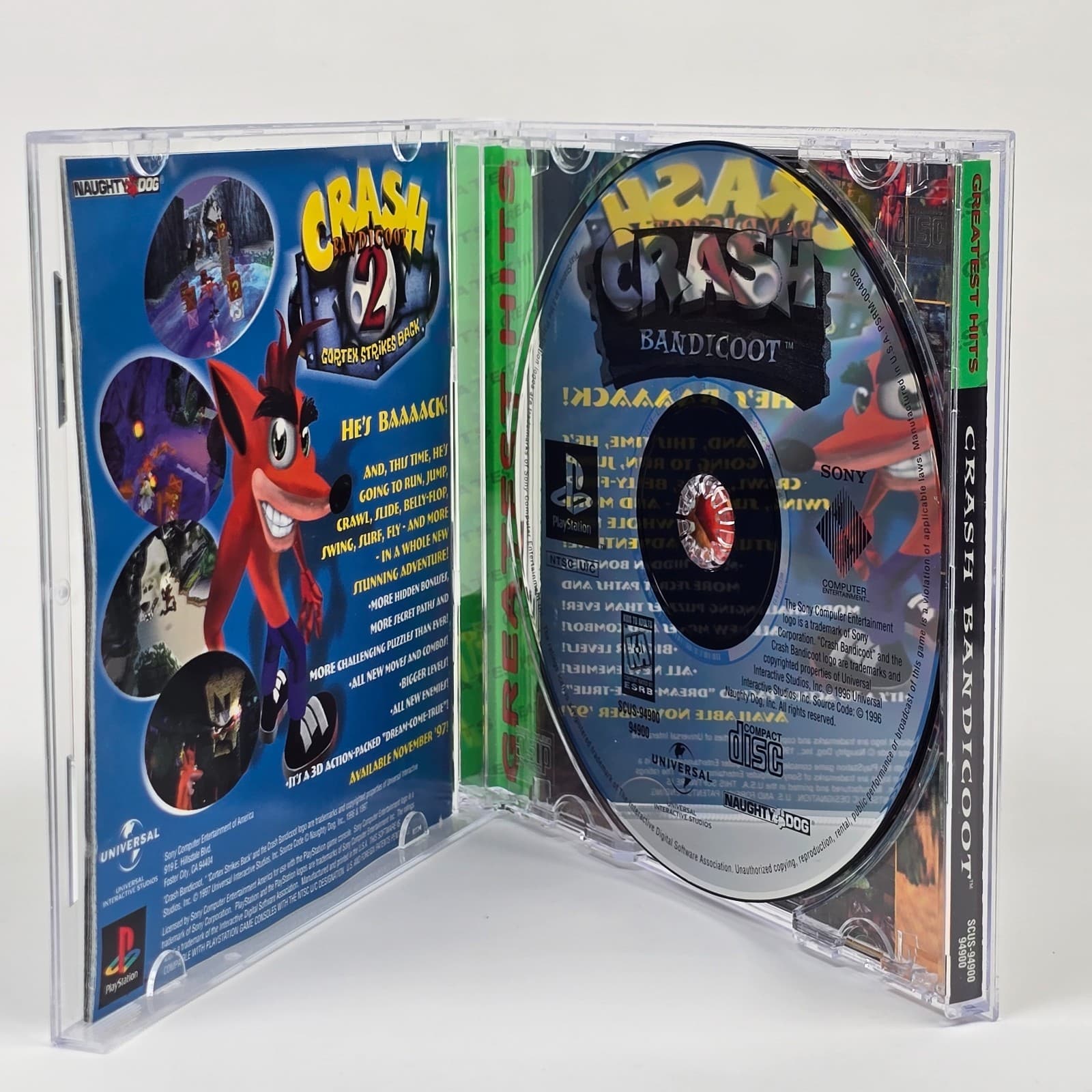 Crash Bandicoot (PlayStation 1 PS1) Greatest Hits CIB COMPLETE - Thumbnail 2
