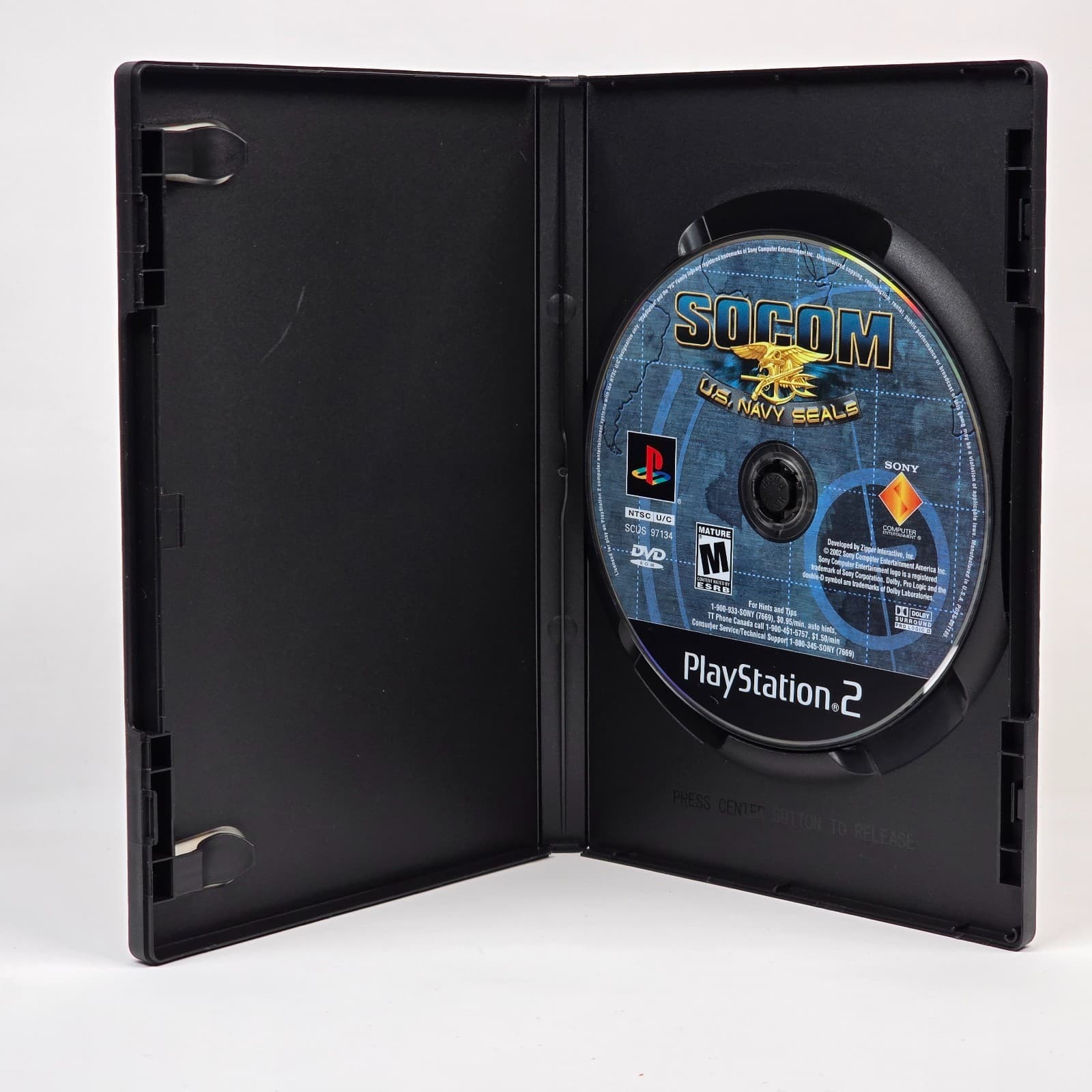 SOCOM U.S. Navy SEALs (PlayStation 2 PS2) Black Label Case & Disc - Thumbnail 2
