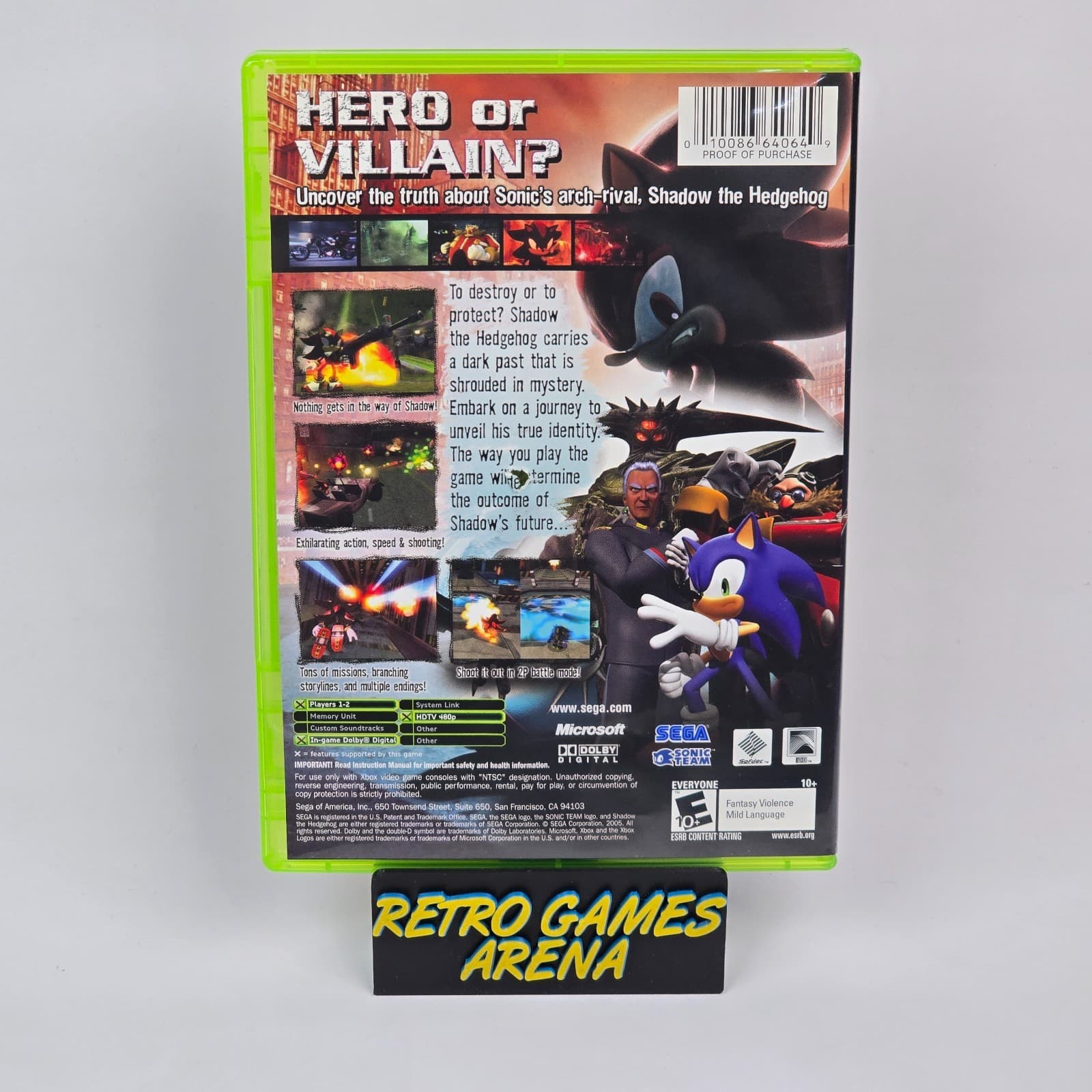 Shadow the Hedgehog (Original Xbox) Case & Disc (Back Art Tear) - Thumbnail 3