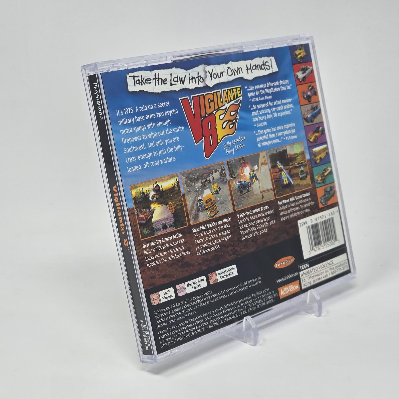 Vigilante 8 (PlayStation 1 PS1) Case & Disc TESTED (Missing Manual) - Thumbnail 2