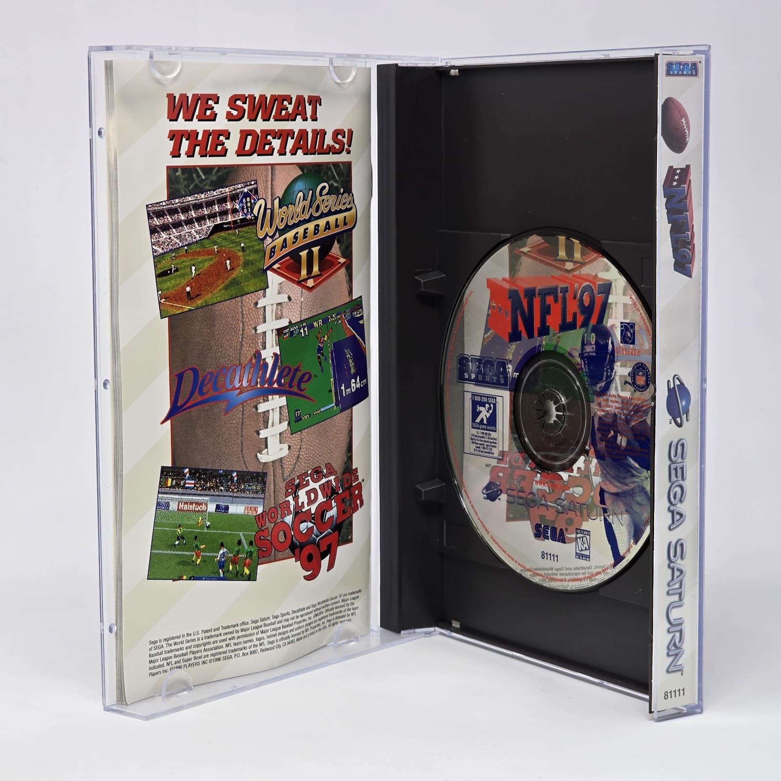 NFL '97 (Sega Saturn) CIB COMPLETE & TESTED (BRAND NEW JEWEL CASE) - Thumbnail 2