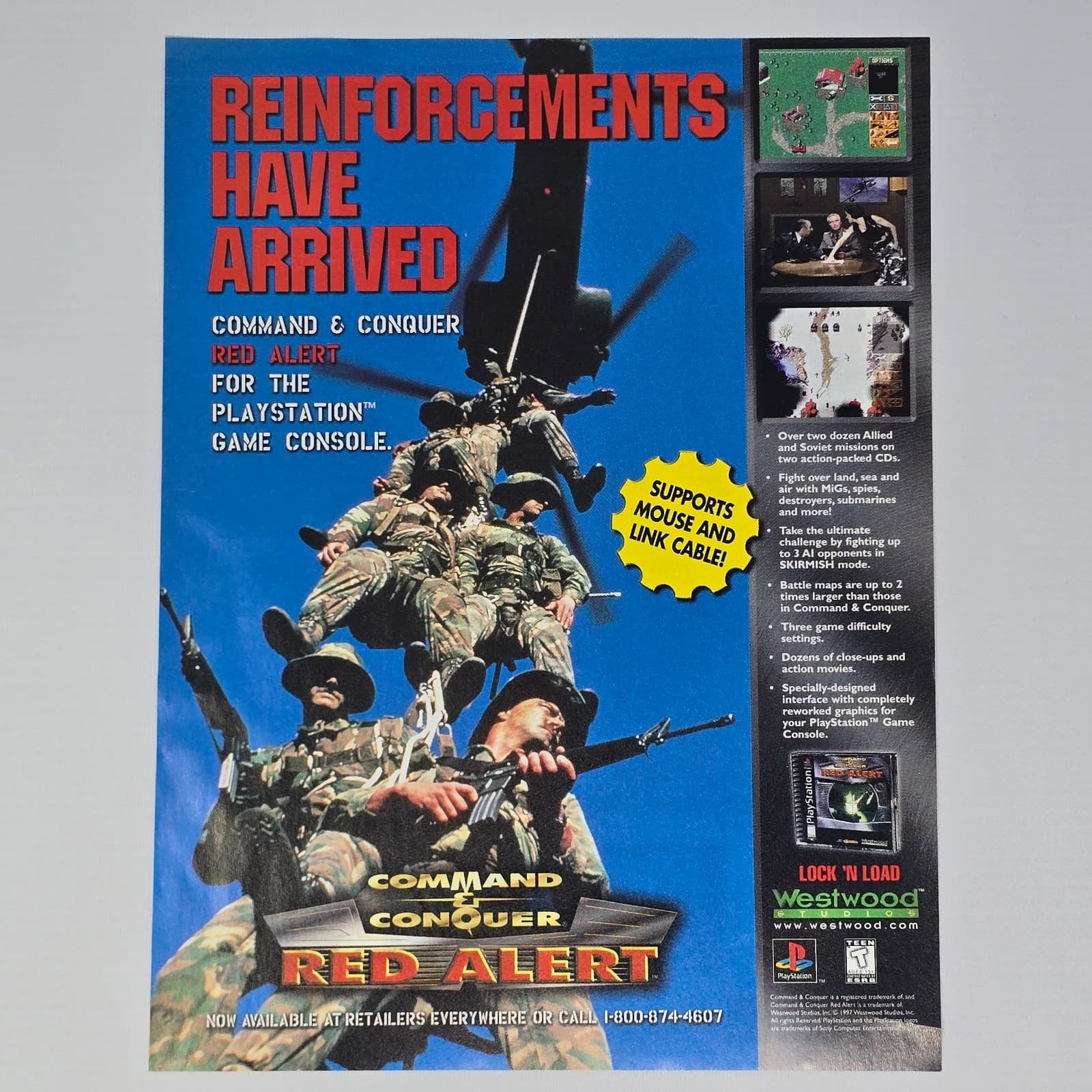 Command & Conquer PlayStation 1 PS1 Arrived Print Ad/Poster