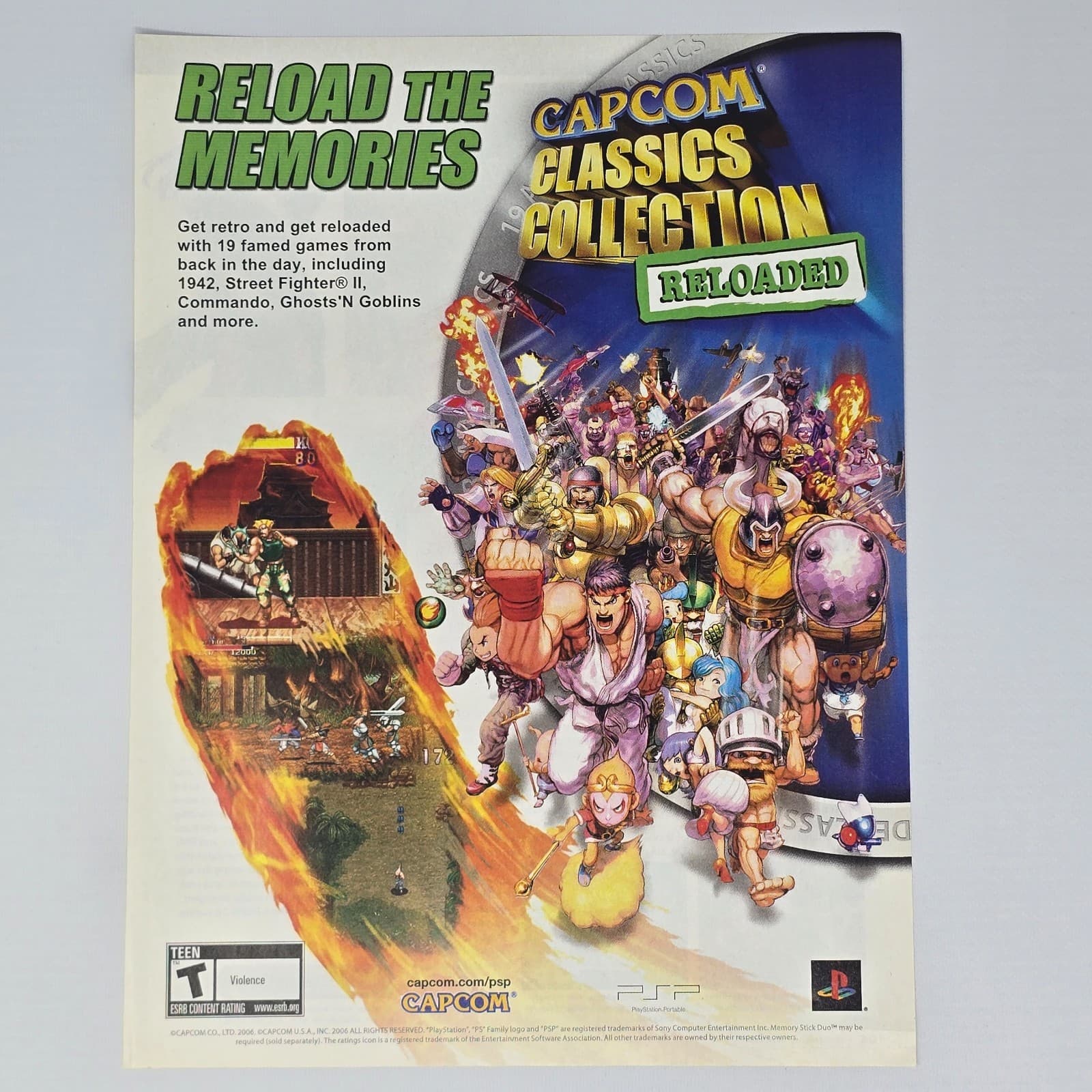 Capcom Classics Collection Reloaded PSP Memories Print Ad/Poster