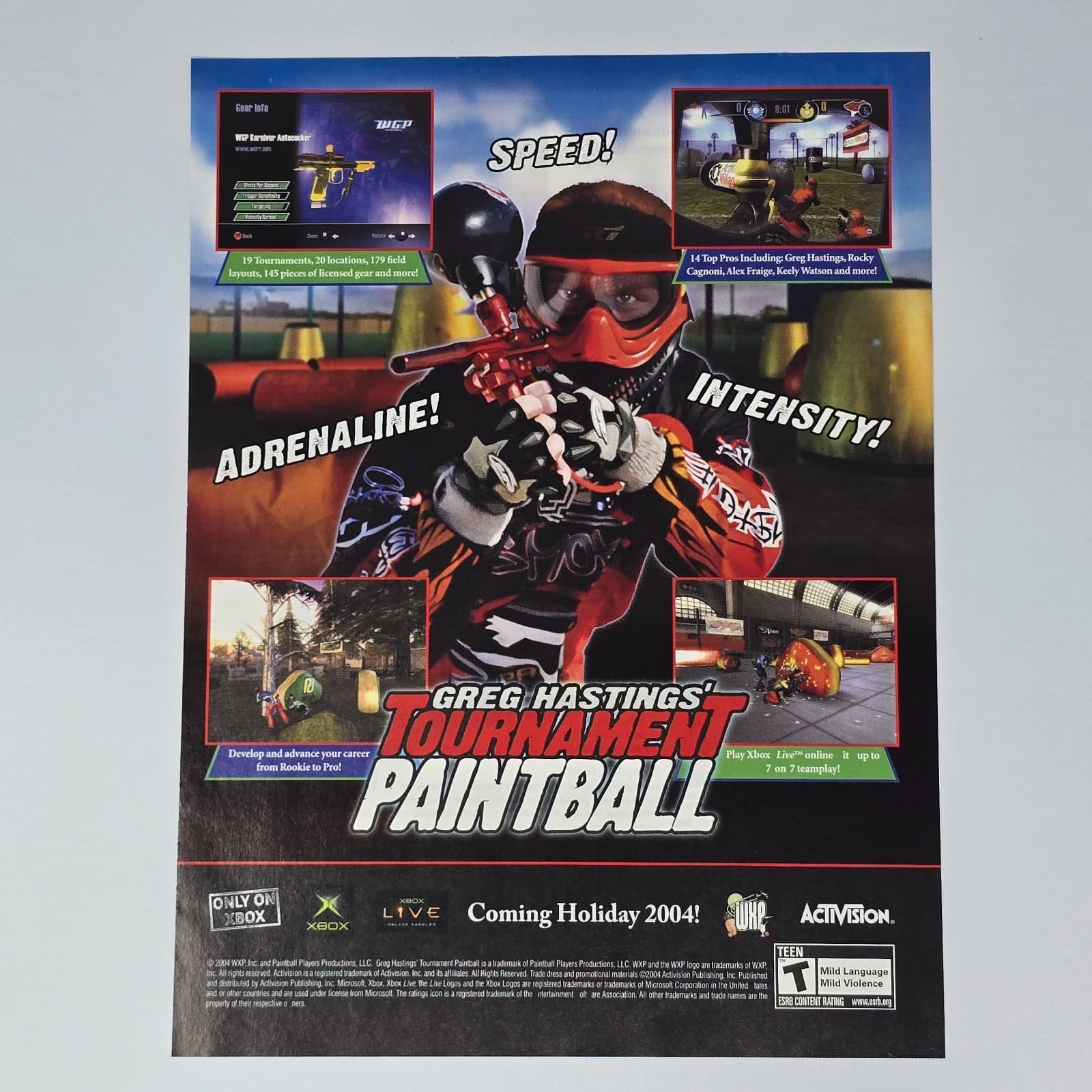 Greg Hastings Tournament Paintball Xbox Speed Print Ad/Poster Promo Art
