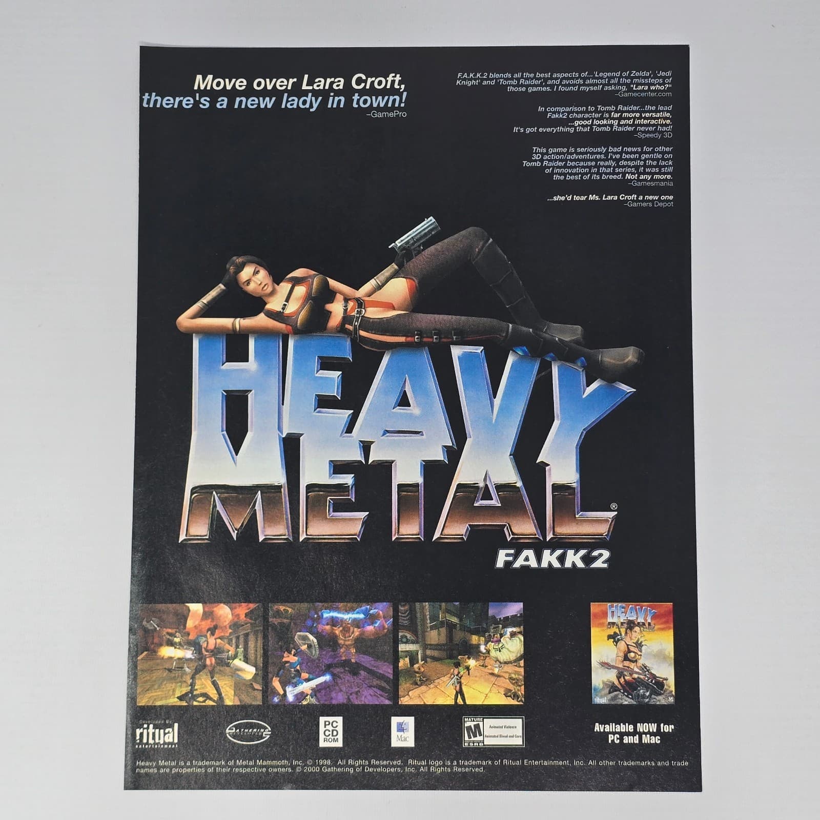 Heavy Metal FAKK2 PC New Lady Print Ad/Poster Promo Art