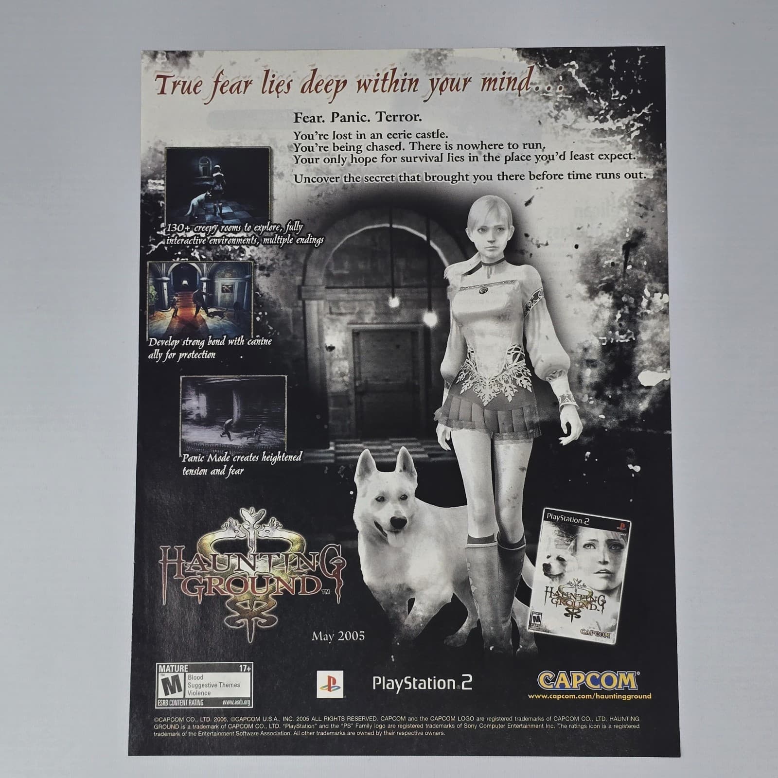 Haunting Ground PlayStation 2 PS2 True Fear Print Ad/Poster Promo Art