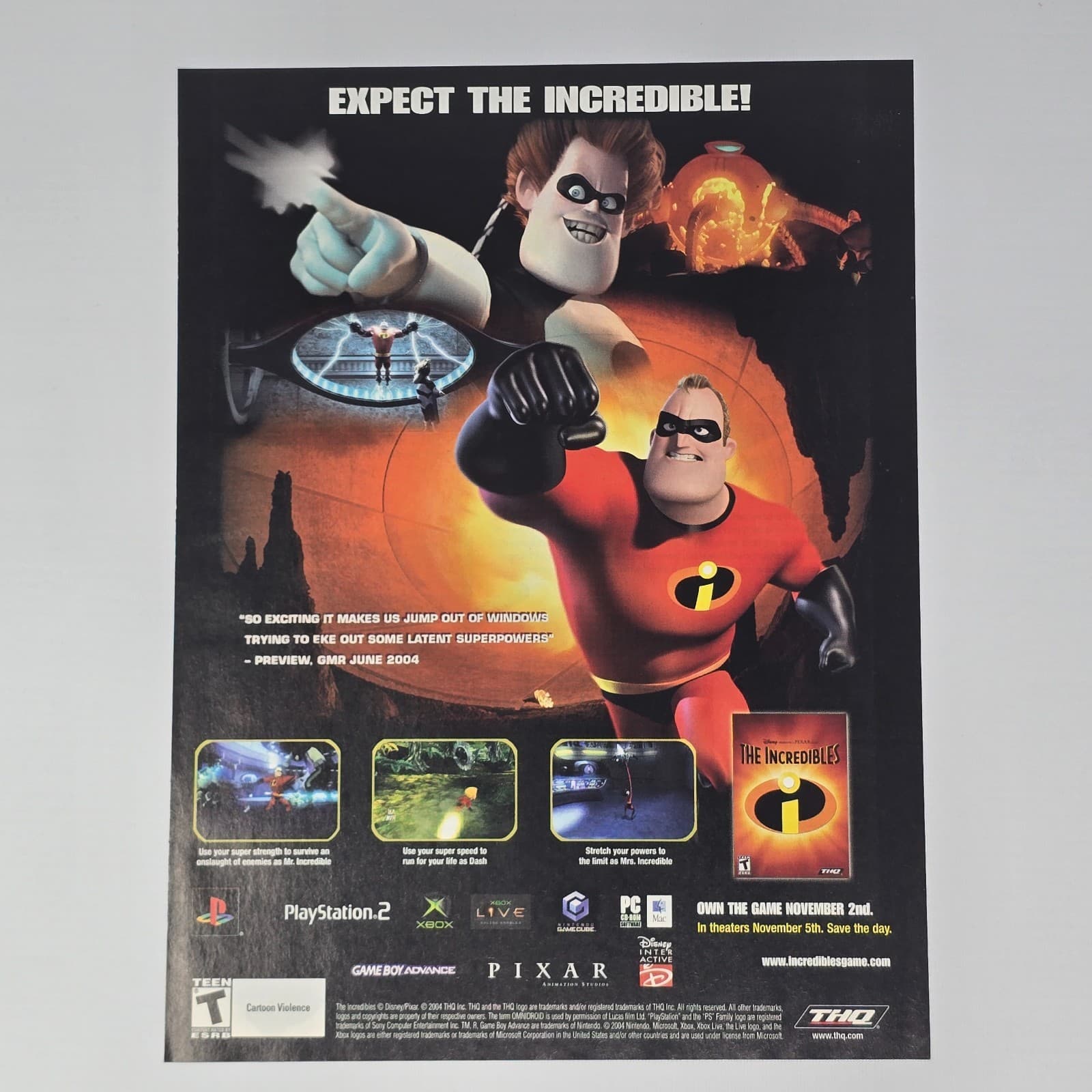 The Incredibles PS2 Xbox GameCube PC Expect Print Ad/Poster Promo Art