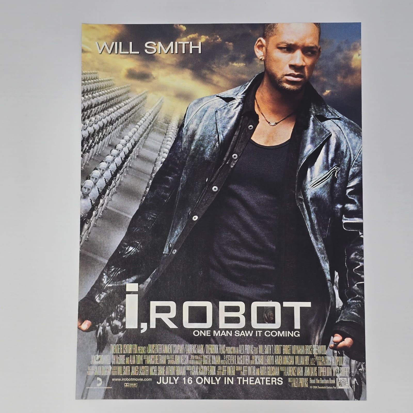 I, Robot Will Smith Movie One Man Print Ad/Poster Promo Art