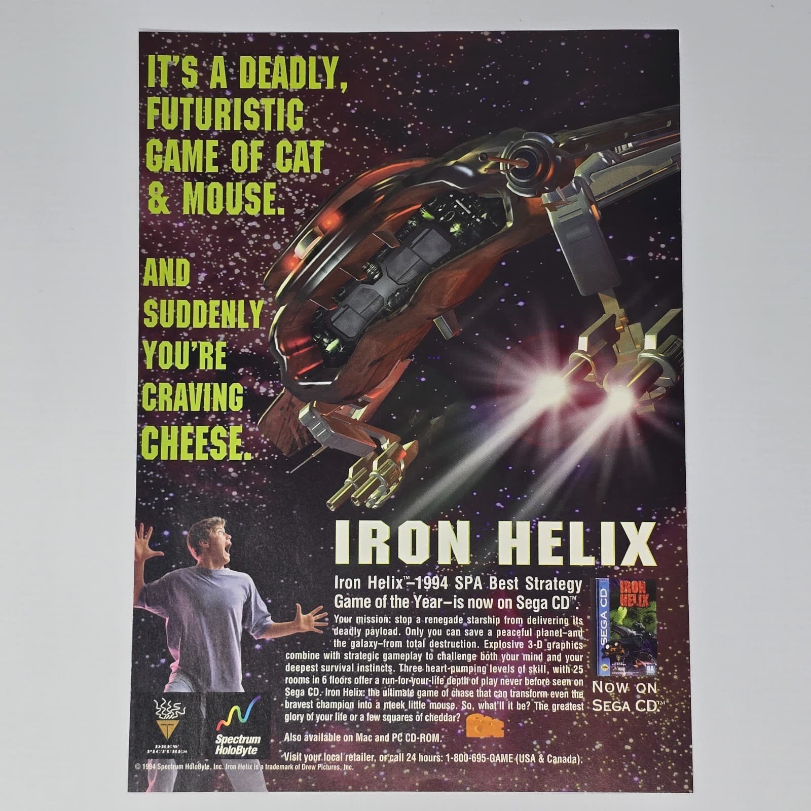 Iron Helix Sega CD Genesis PC Deadly Print Ad/Poster Promo Art