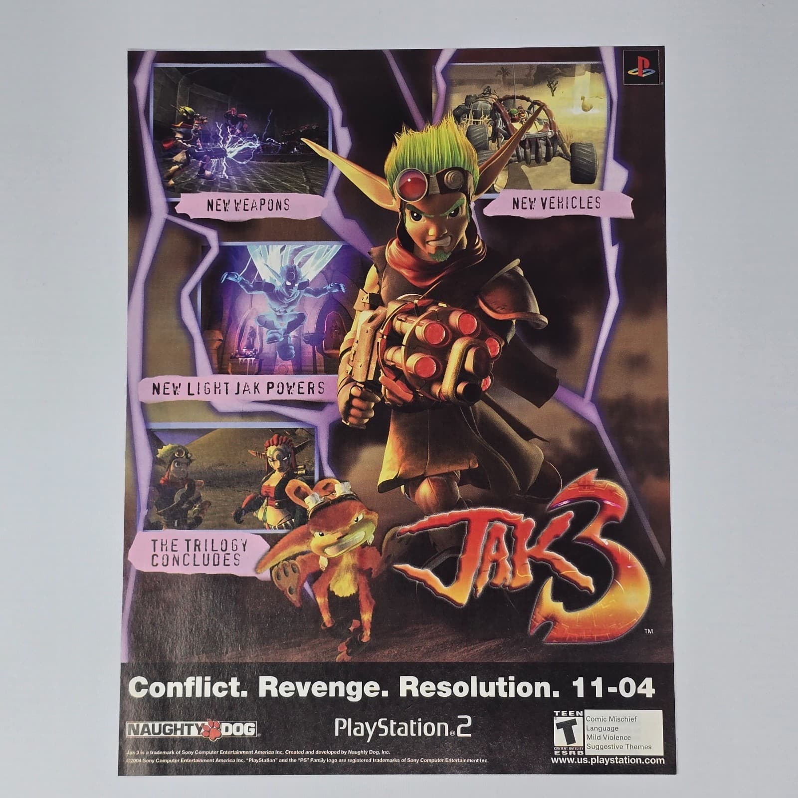 Jak 3 PlayStation 2 PS2 Conflict Print Ad/Poster Promo Art