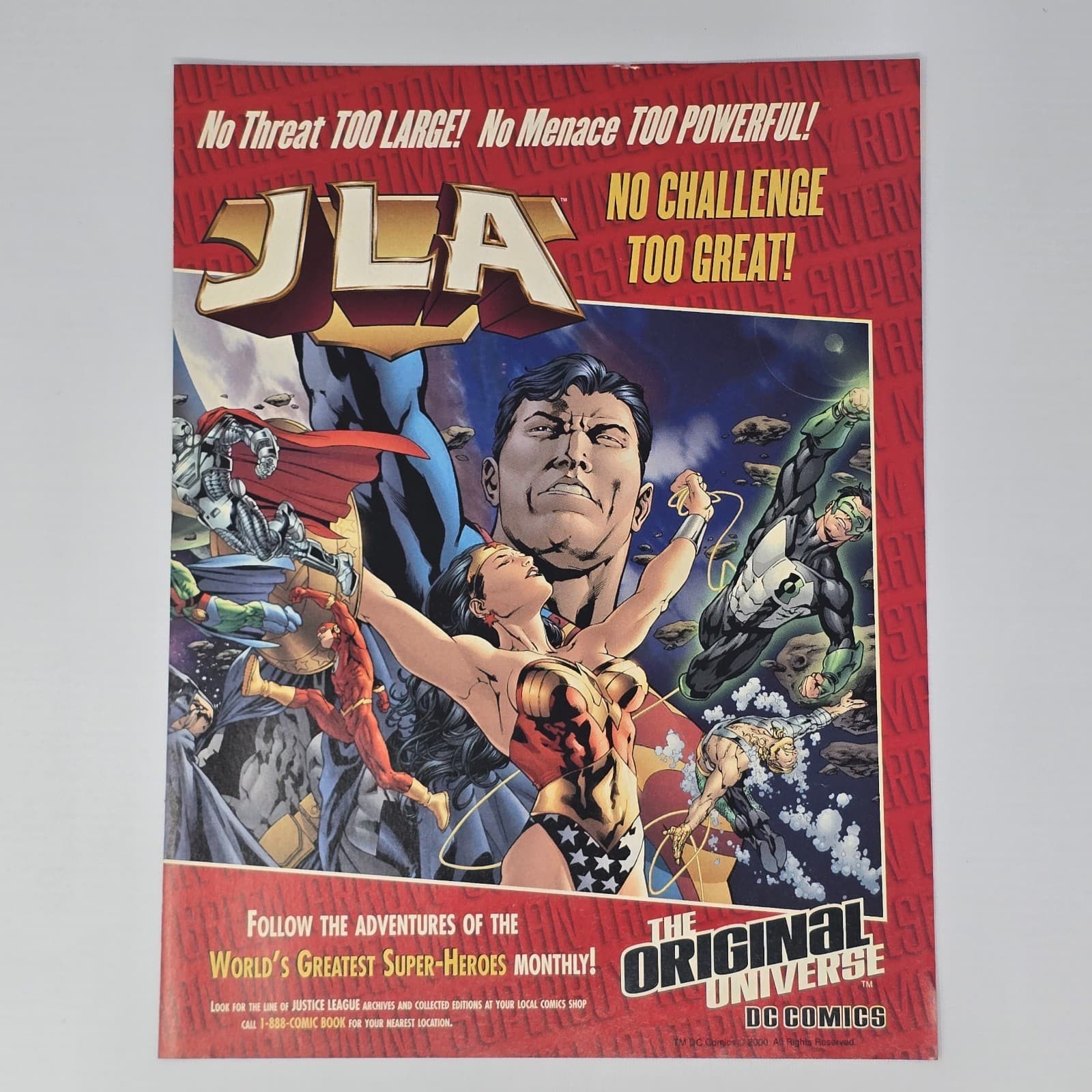 Justice League Archives JLA DC Comics Too Powerful Print Ad/Poster Promo Art