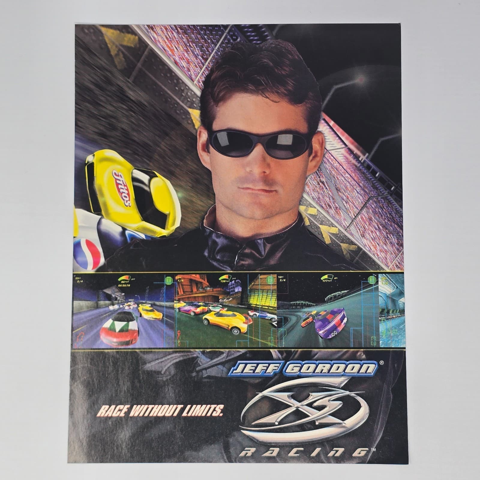 Jeff Gordon XS Racing GameBoy Color PC Without Limits Print Ad/Poster Promo Art