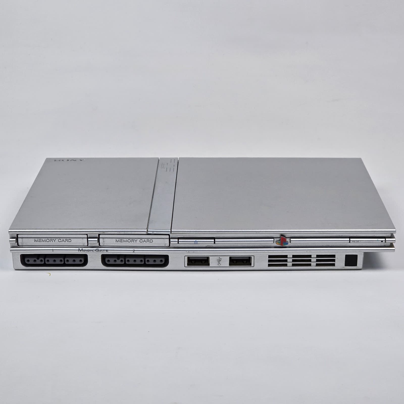PlayStation 2 PS2 Slim Silver SCPH-77001 Console Only CLEANED & TESTED - Thumbnail 2