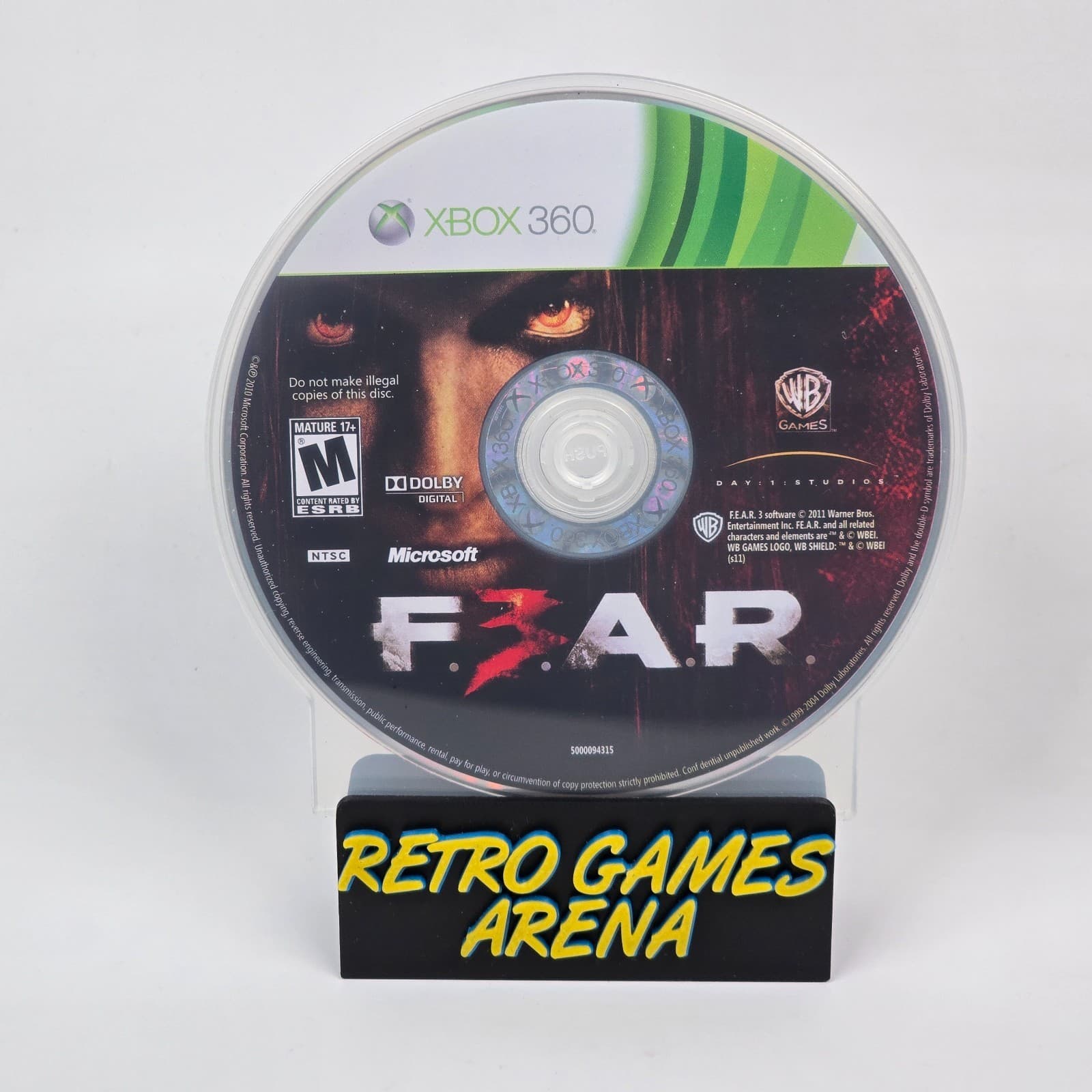 F.E.A.R. FEAR 3 (Xbox 360) Disc