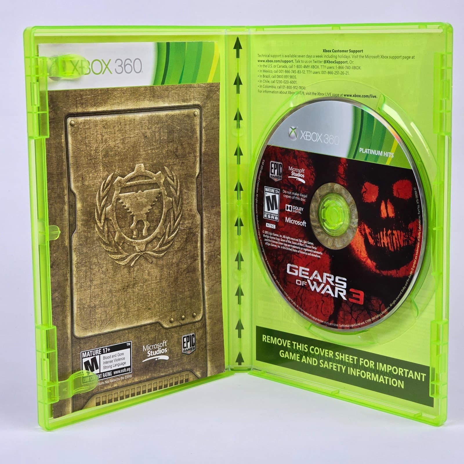 Gears of War 3 (Xbox 360) Platinum Hits CIB COMPLETE - Thumbnail 2