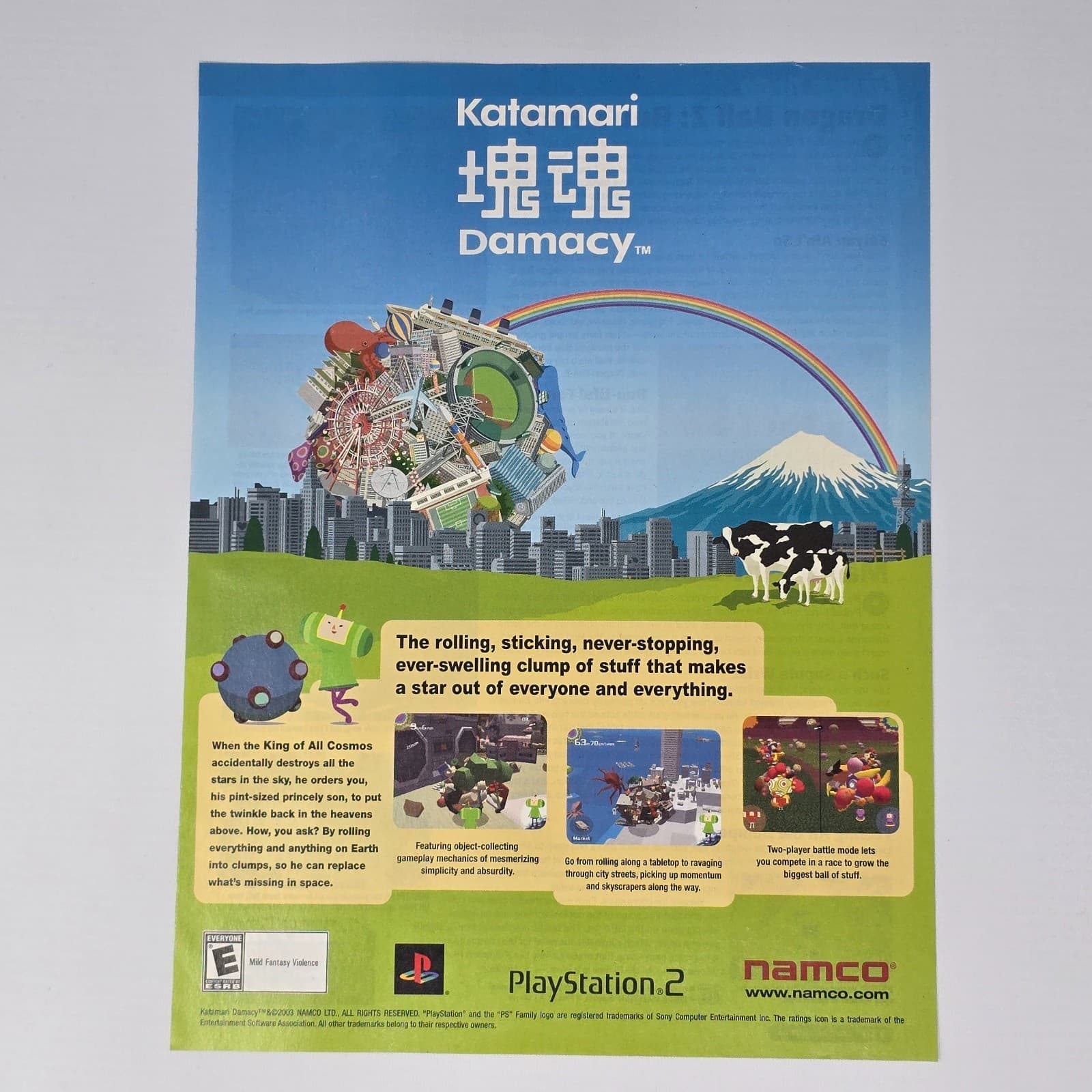 Katamari Damacy PlayStation 2 PS2 Rolling Print Ad/Poster Promo Art