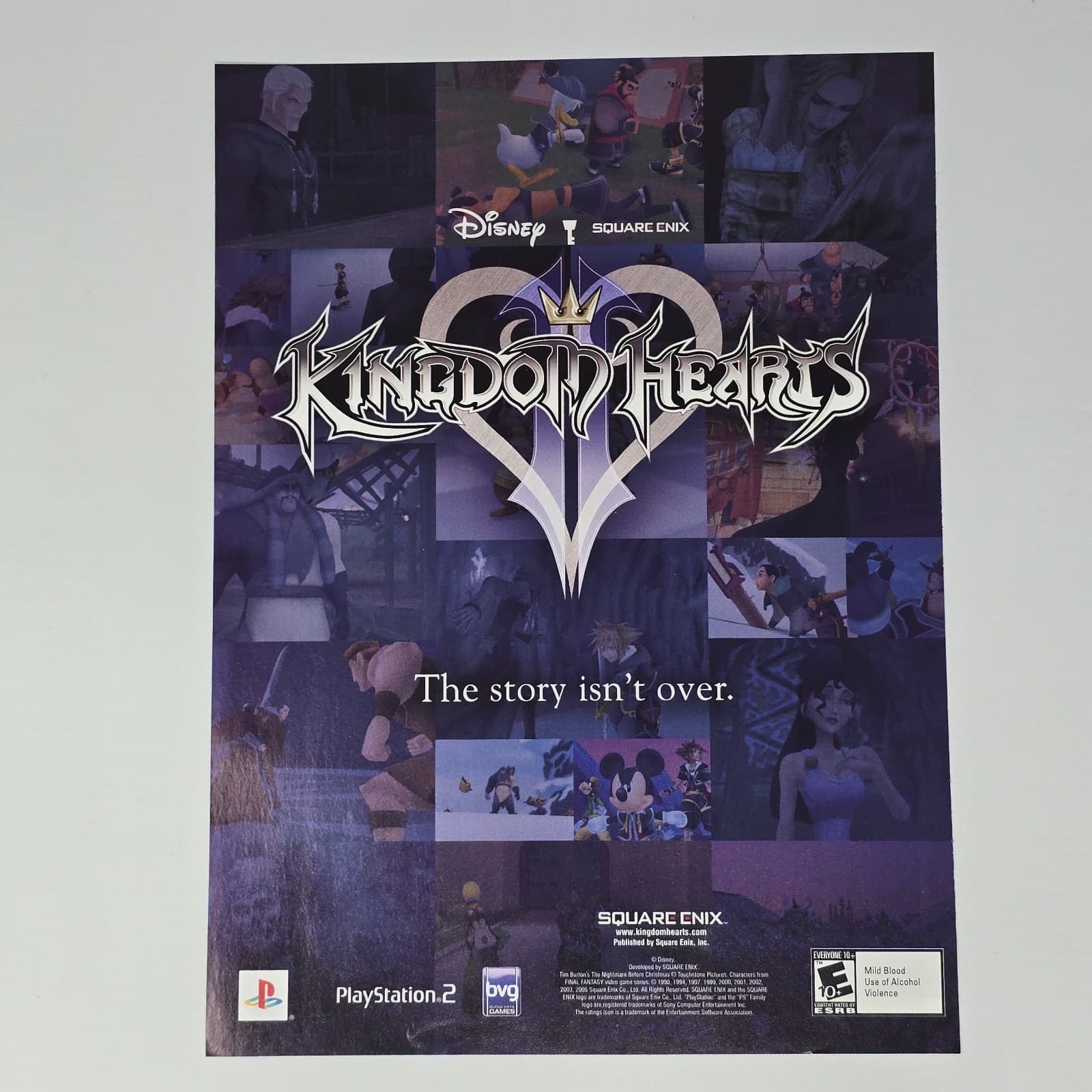 Kingdom Hearts II 2 PlayStation 2 PS2 Story Isn't Over Print Ad/Poster Promo Art