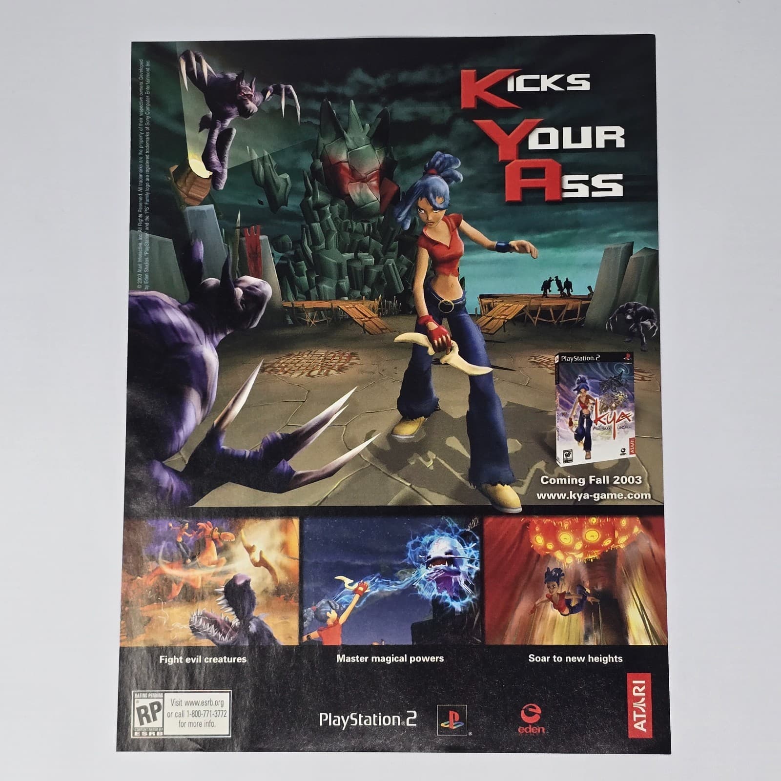 KYA Dark Lineage PlayStation 2 PS2 Fall 2003 Print Ad/Poster Promo Art