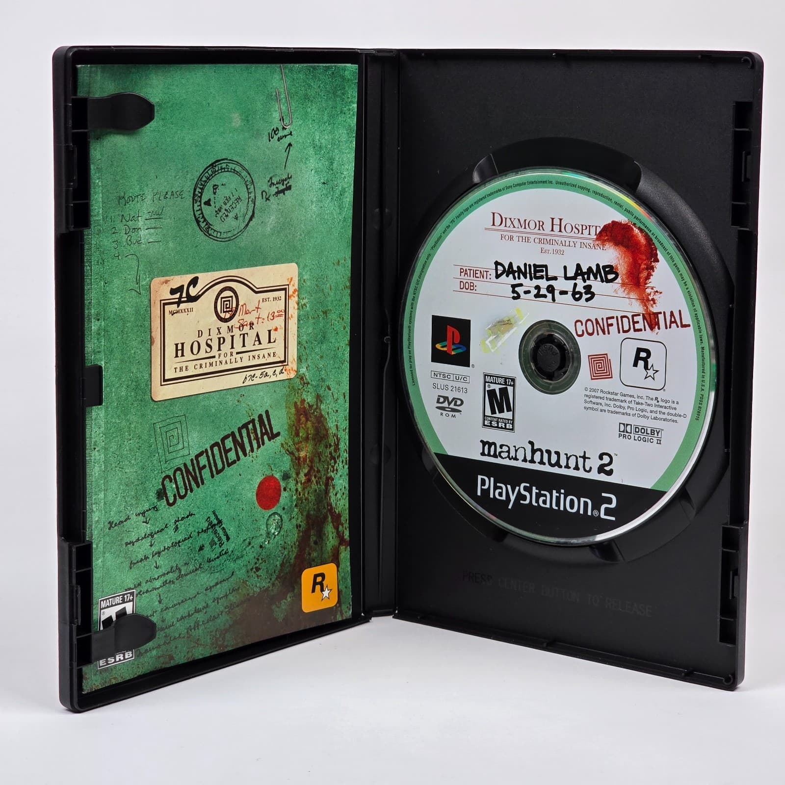 Manhunt 2 (PlayStation 2 PS2) CIB COMPLETE (Disc Front Scratched) - Thumbnail 2