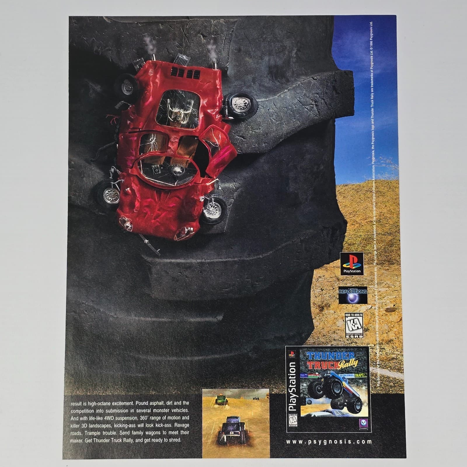 Thunder Truck Rally PlayStation 1 PS1 Crushed Print Ad/Poster Promo Art