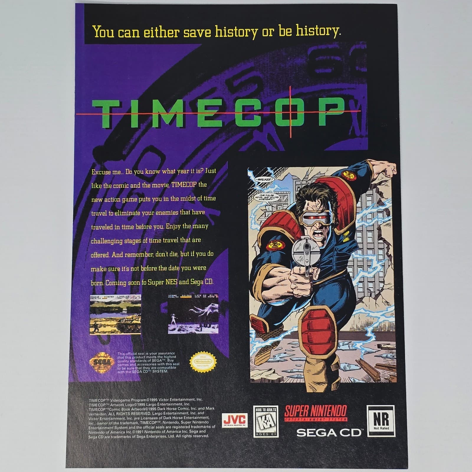 TimeCop Super Nintendo SNES Sega CD Genesis History Print Ad/Poster Promo Art