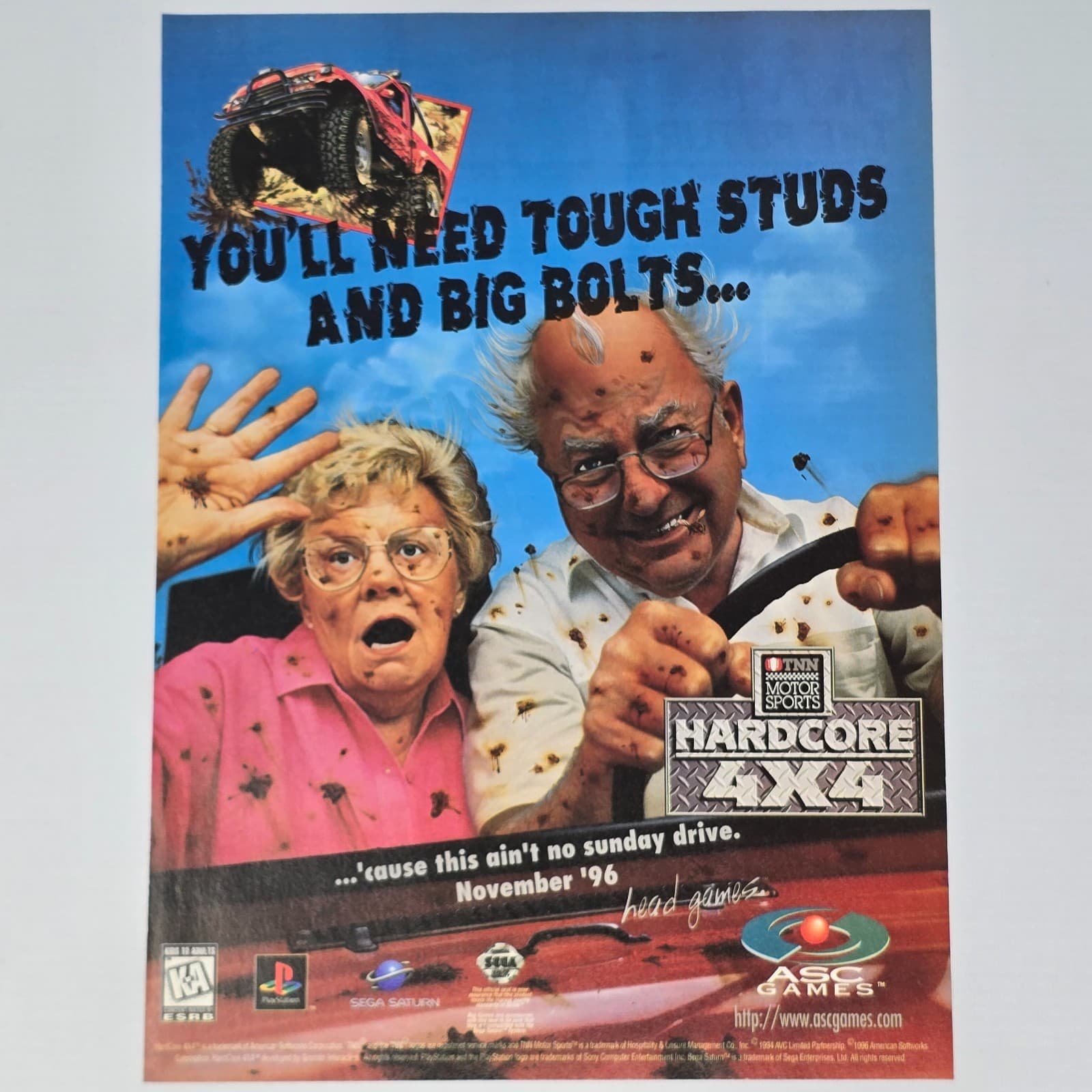TNN Motorsports Hardcore 4x4 PS1 Sega Saturn Studs Print Ad/Poster Promo Art