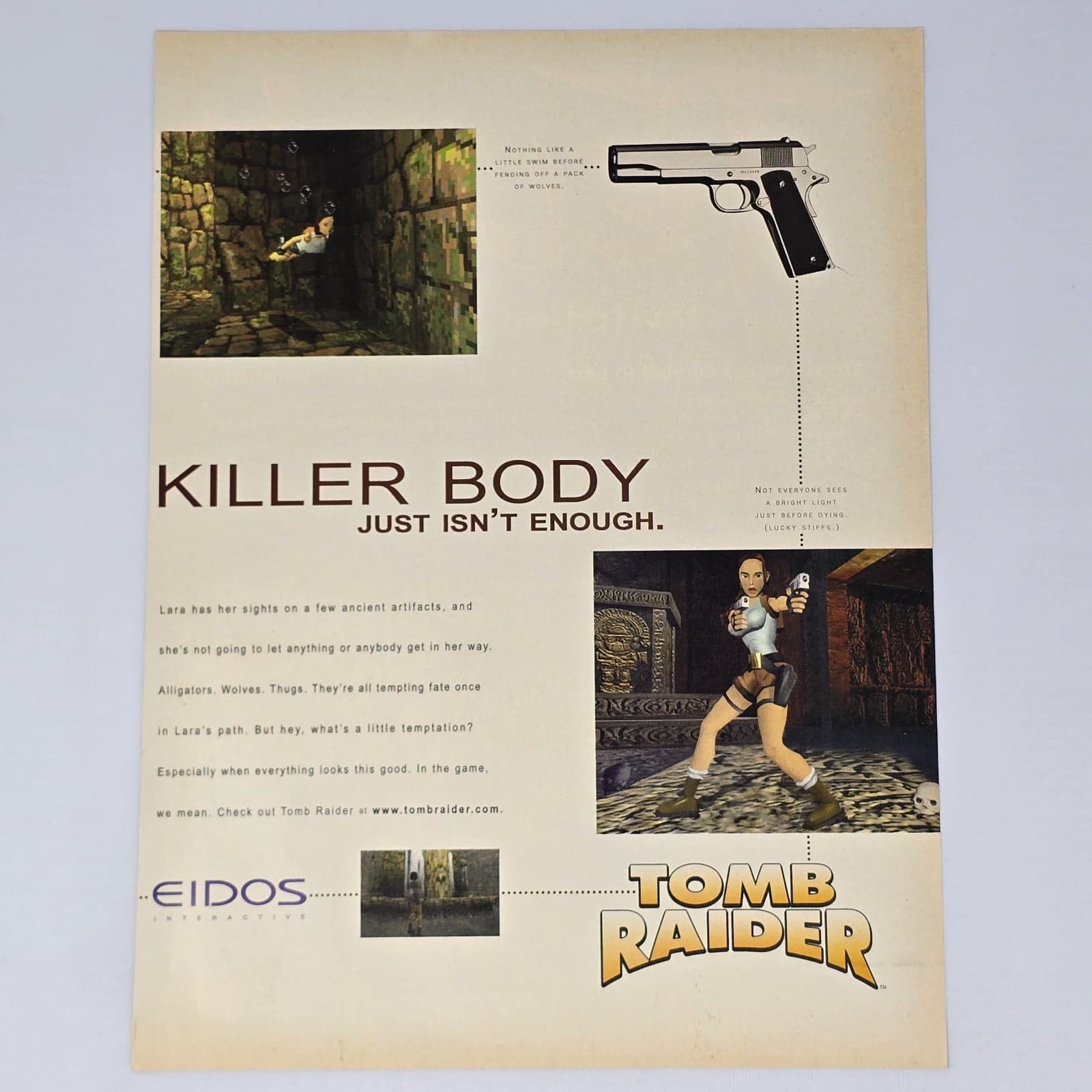 Tomb Raider PlayStation 1 PS1 Killer Body Print Ad/Poster Promo Art
