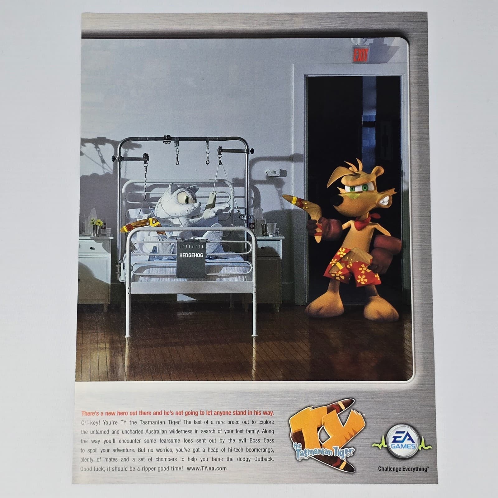 Ty the Tasmanian Tiger Xbox PS2 GameCube Hedgehog Print Ad/Poster Promo Art