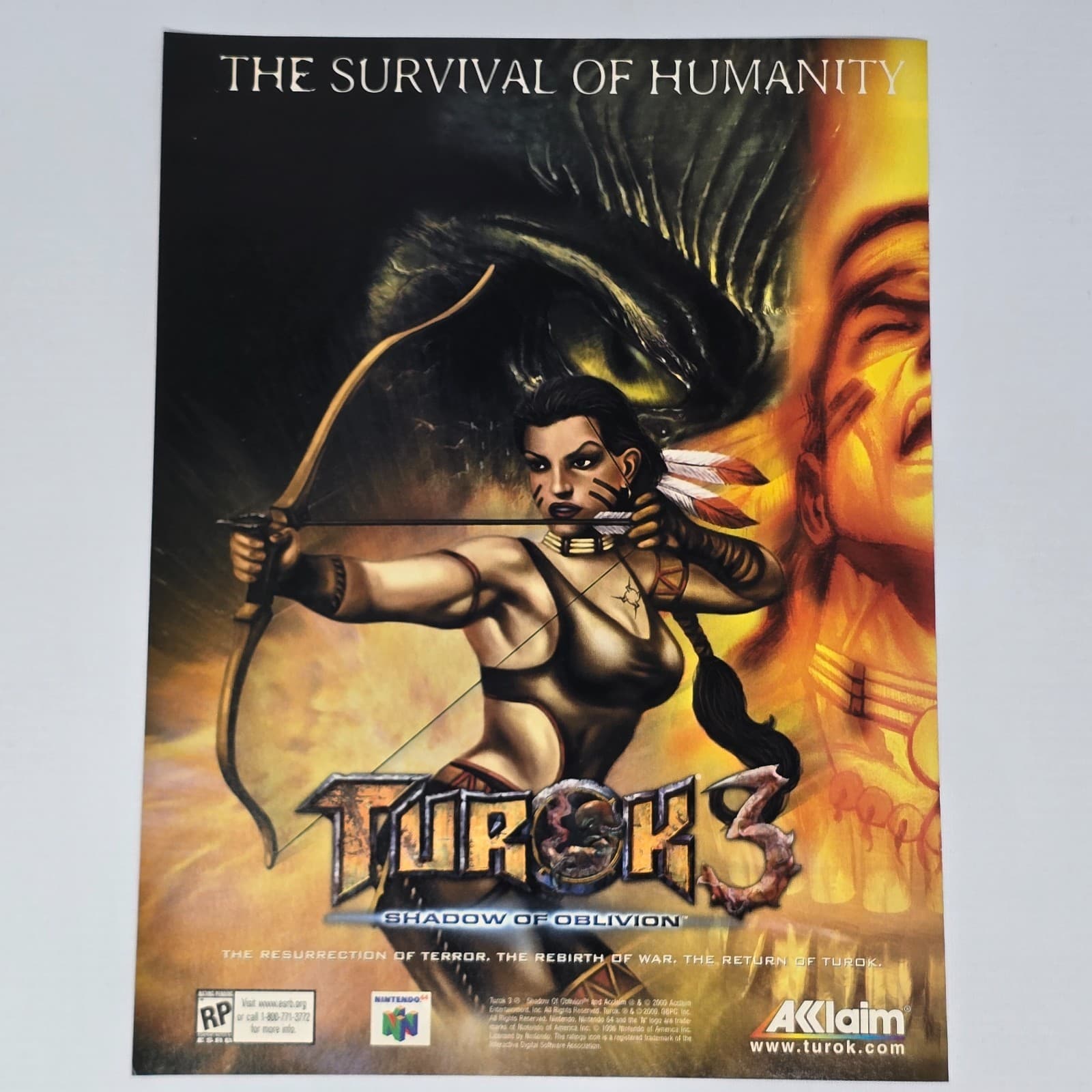 Turok 3 Shadow of Oblivion Nintendo 64 N64 Survival Print Ad/Poster Promo Art