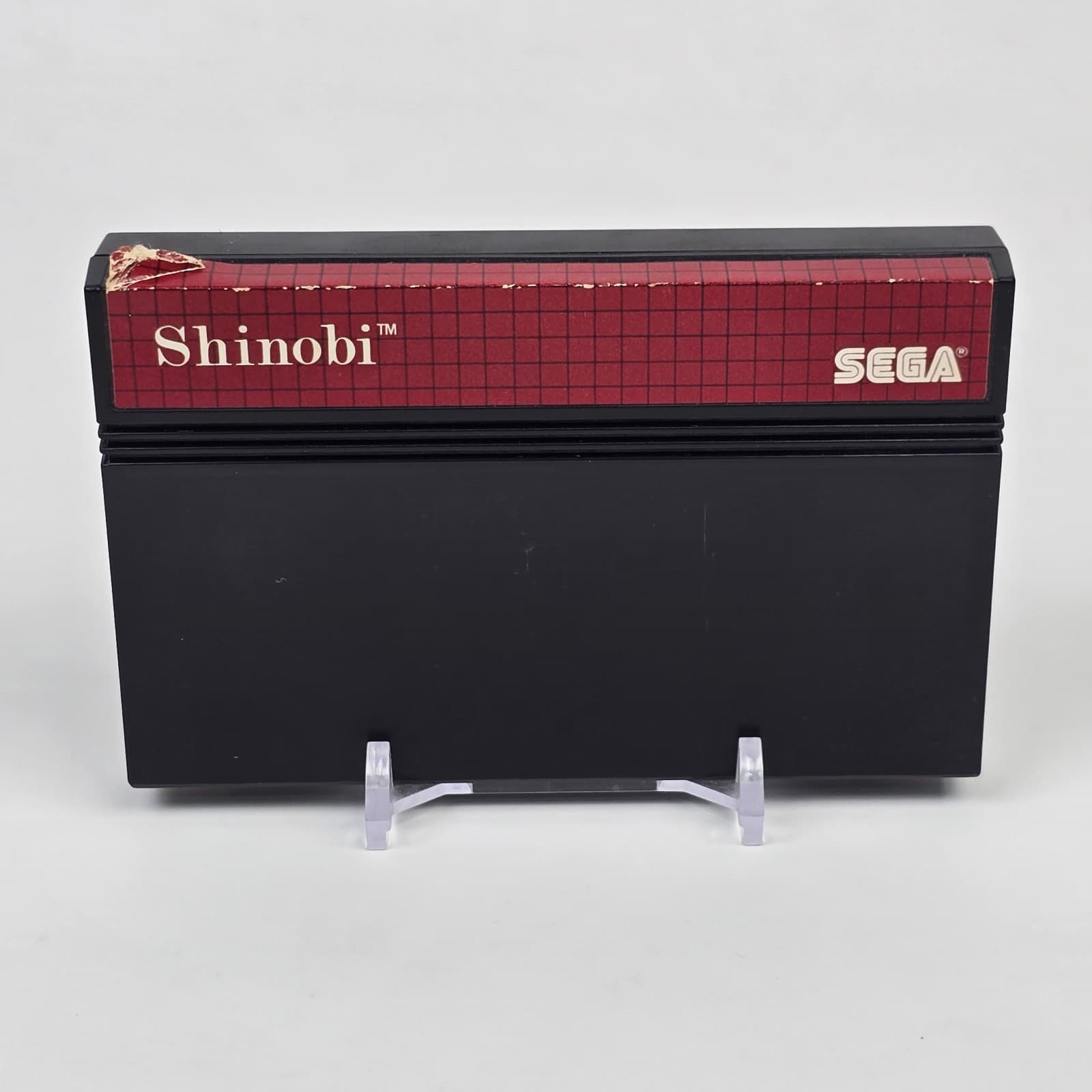 Shinobi (Sega Master System) Cartridge CLEANED & TESTED (Top Left Label Damage)