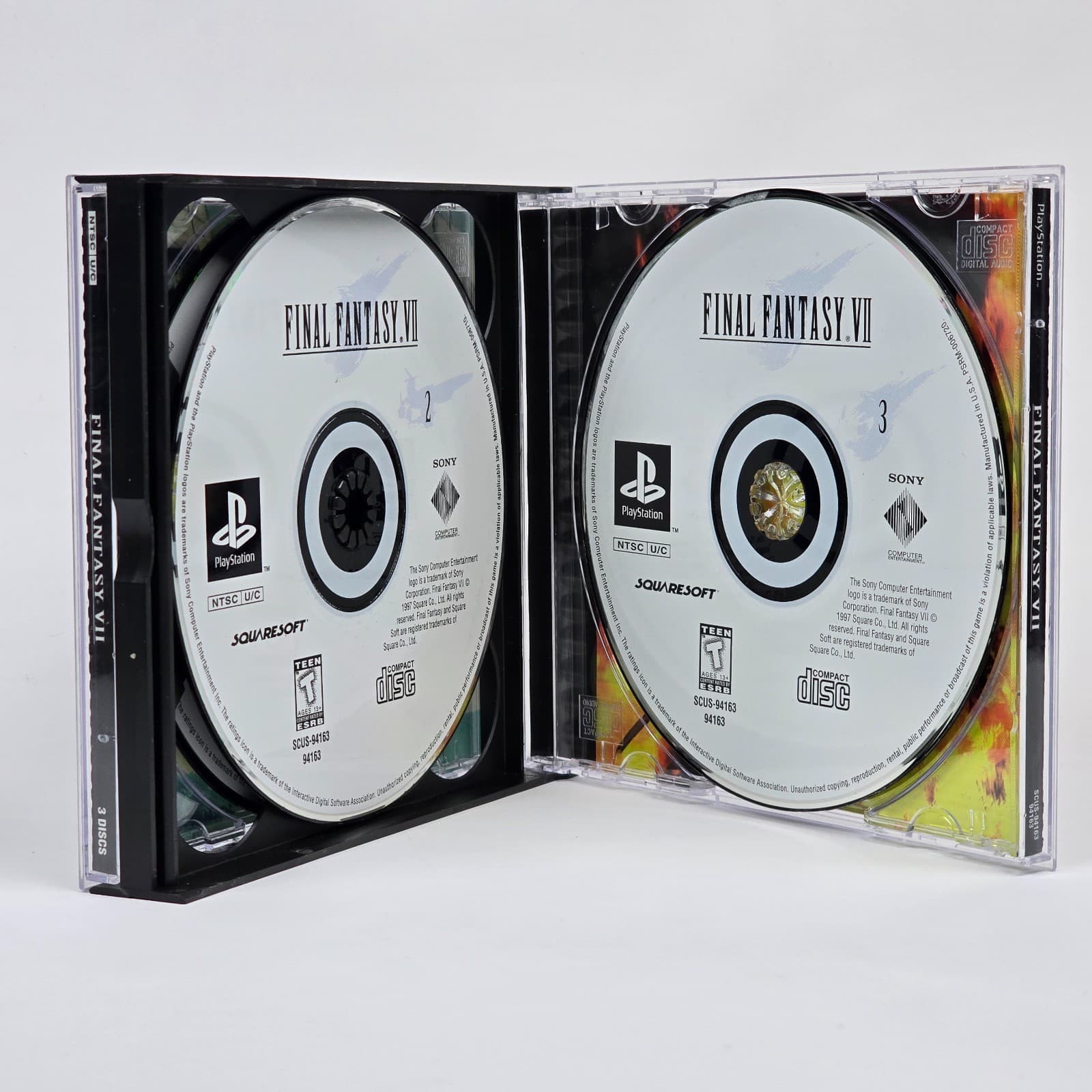 Final Fantasy VII 7 (PlayStation 1 PS1) Black Label Case & Discs - Thumbnail 3