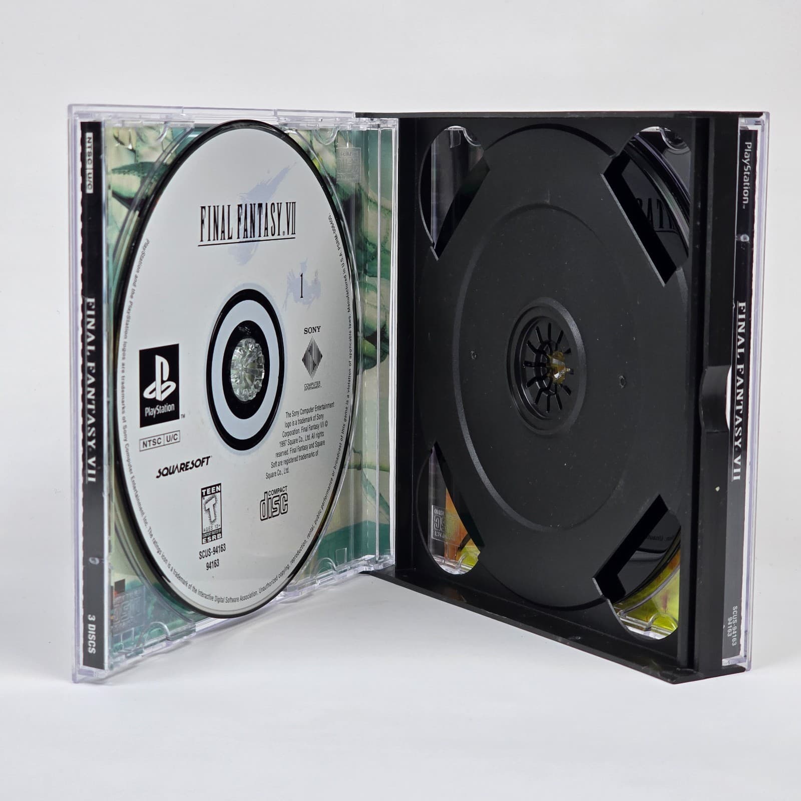 Final Fantasy VII 7 (PlayStation 1 PS1) Black Label Case & Discs - Thumbnail 2