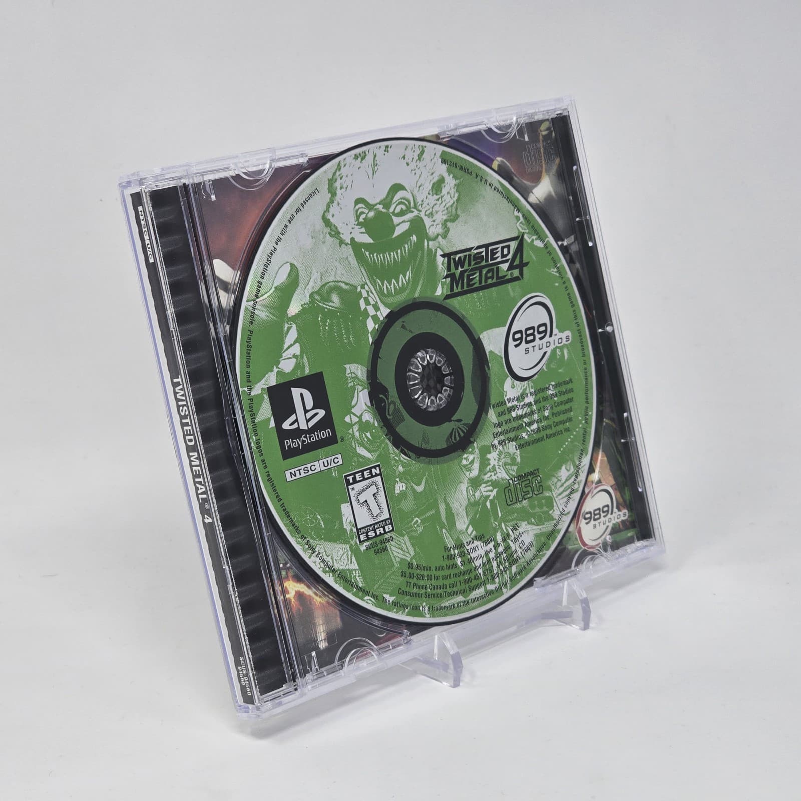 Twisted Metal 4 (PlayStation 1 PS1) Black Label Case & Disc TESTED (No Manual)