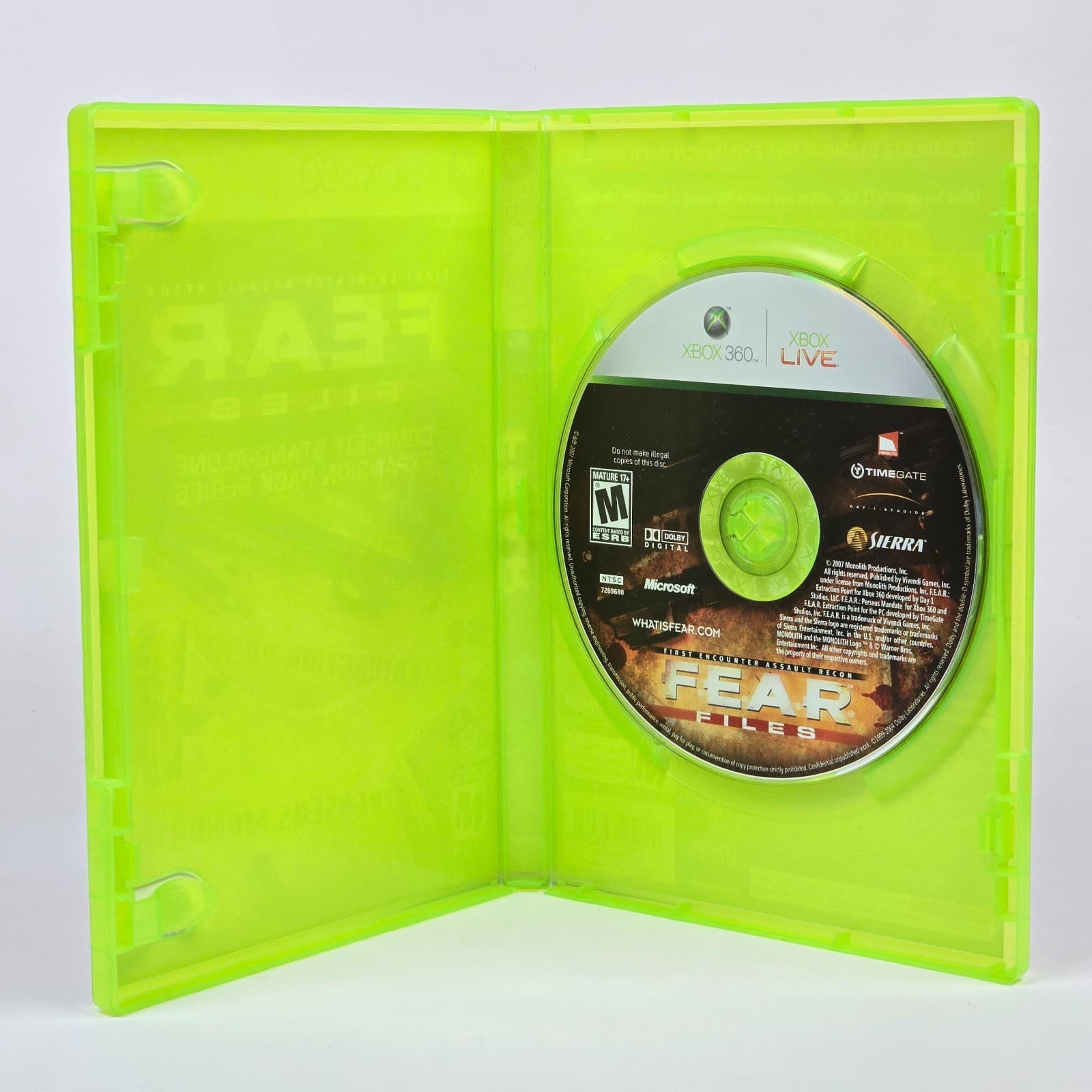 F.E.A.R. FEAR Files (Xbox 360) Case & Disc - Thumbnail 2