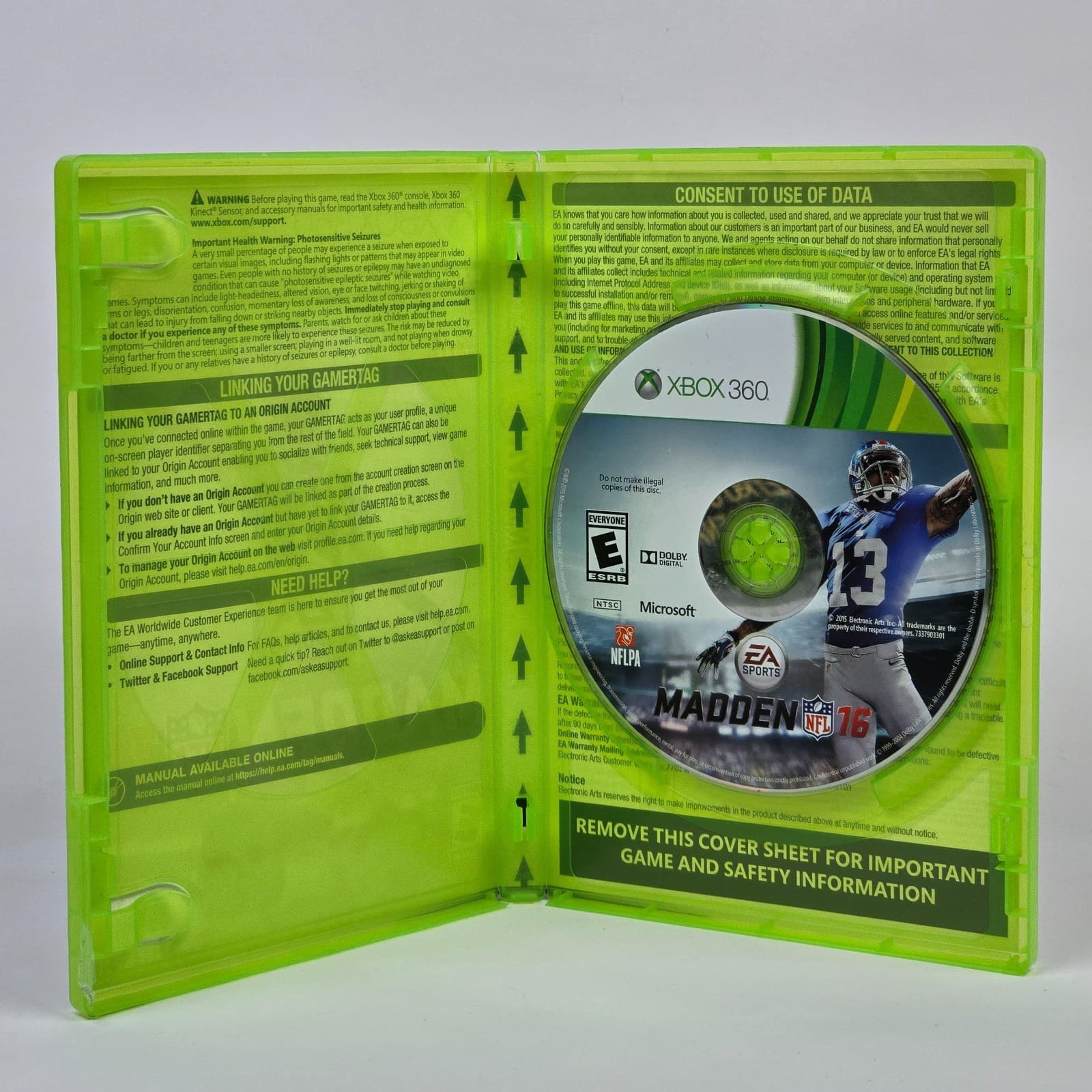 Madden NFL 16 (Xbox 360) Case & Disc - Thumbnail 2