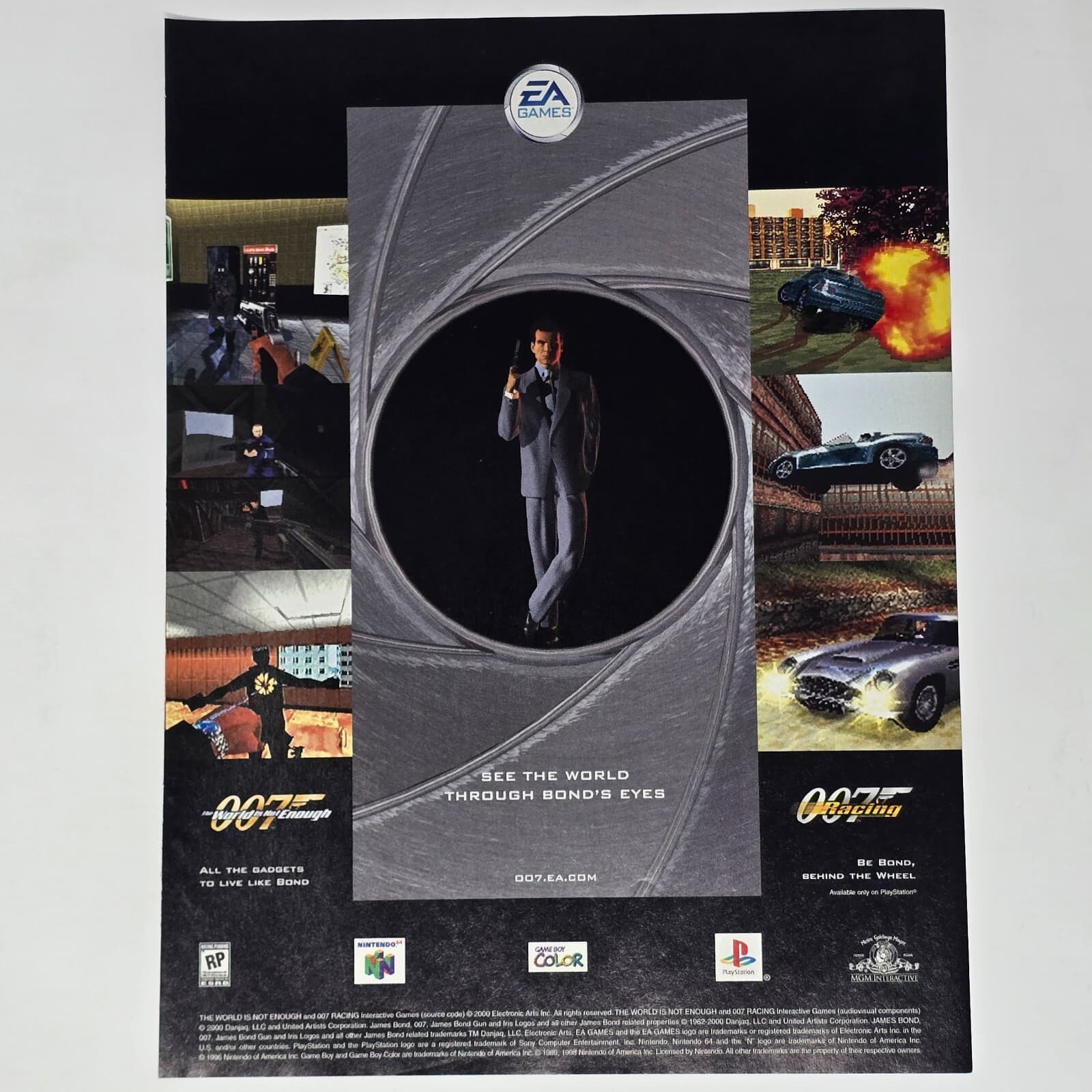 007 Racing World is not Enough PS1 N64 The World Print Ad/Poster Promo Art