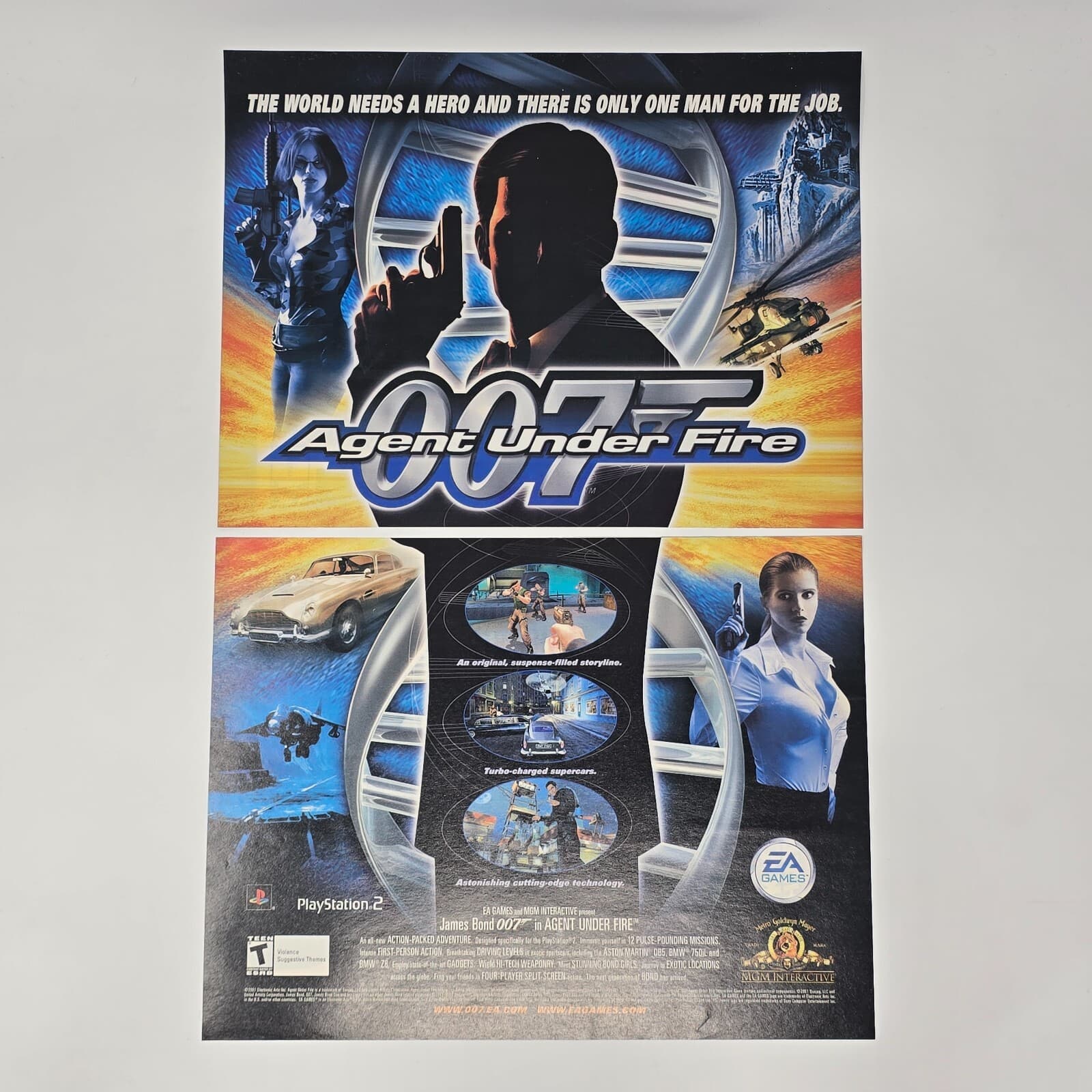 007 Agent Under Fire James Bond PlayStation 2 PS2 Hero Print Ad/Poster Promo Art