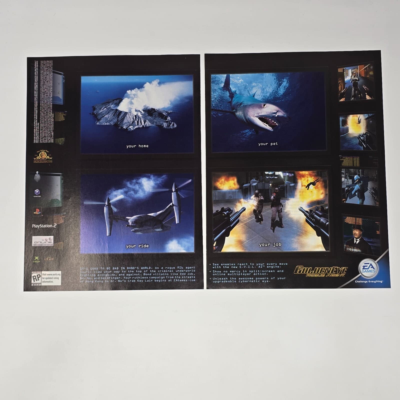 007 Golden Eye Rogue Agent PS2 Xbox GameCube Your Home Print Ad/Poster Promo Art