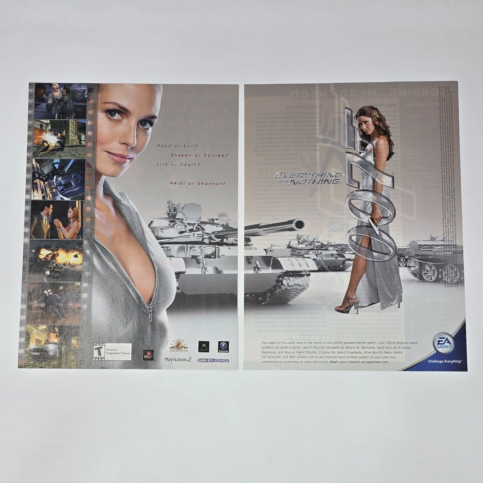 007 Everything or Nothing James Bond PS2 Shaken Print Ad/Poster Promo Art