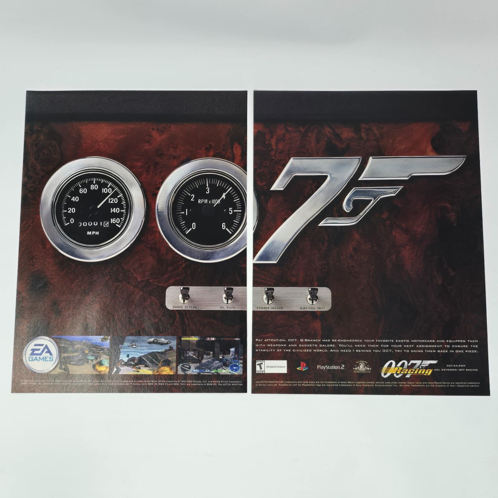 007 Racing James Bond PlayStation 2 PS2 Exotic Print Ad/Poster Promo Art