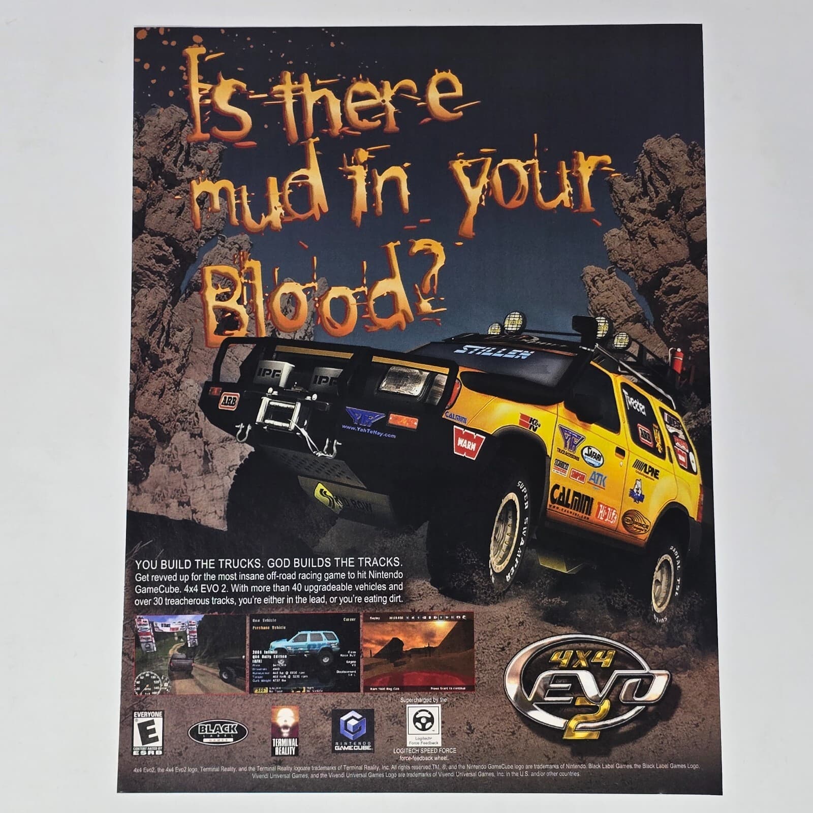 4x4 Evo 2 GameCube Xbox PS2 Mud Print Ad/Poster Promo Art